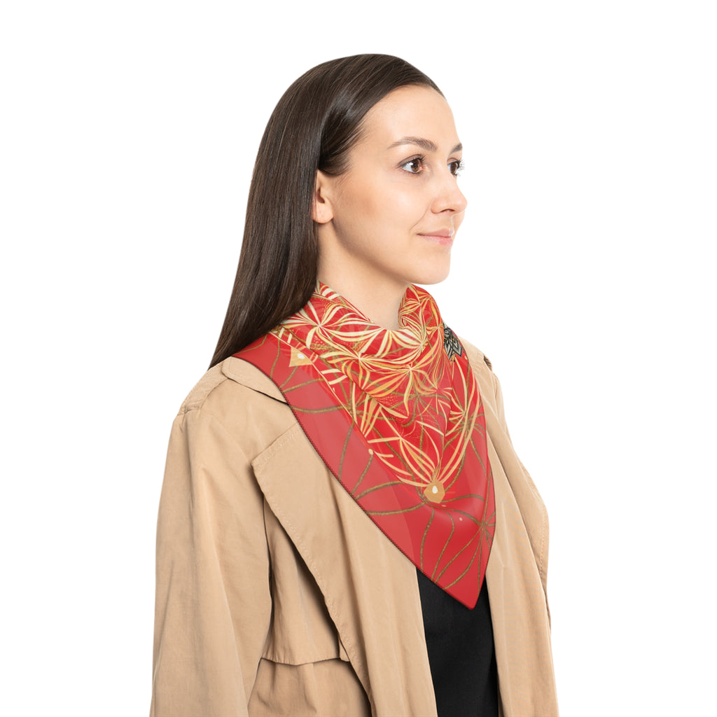 Flower of Life Red Scarf - Sacred Geometry Spiritual Accessory