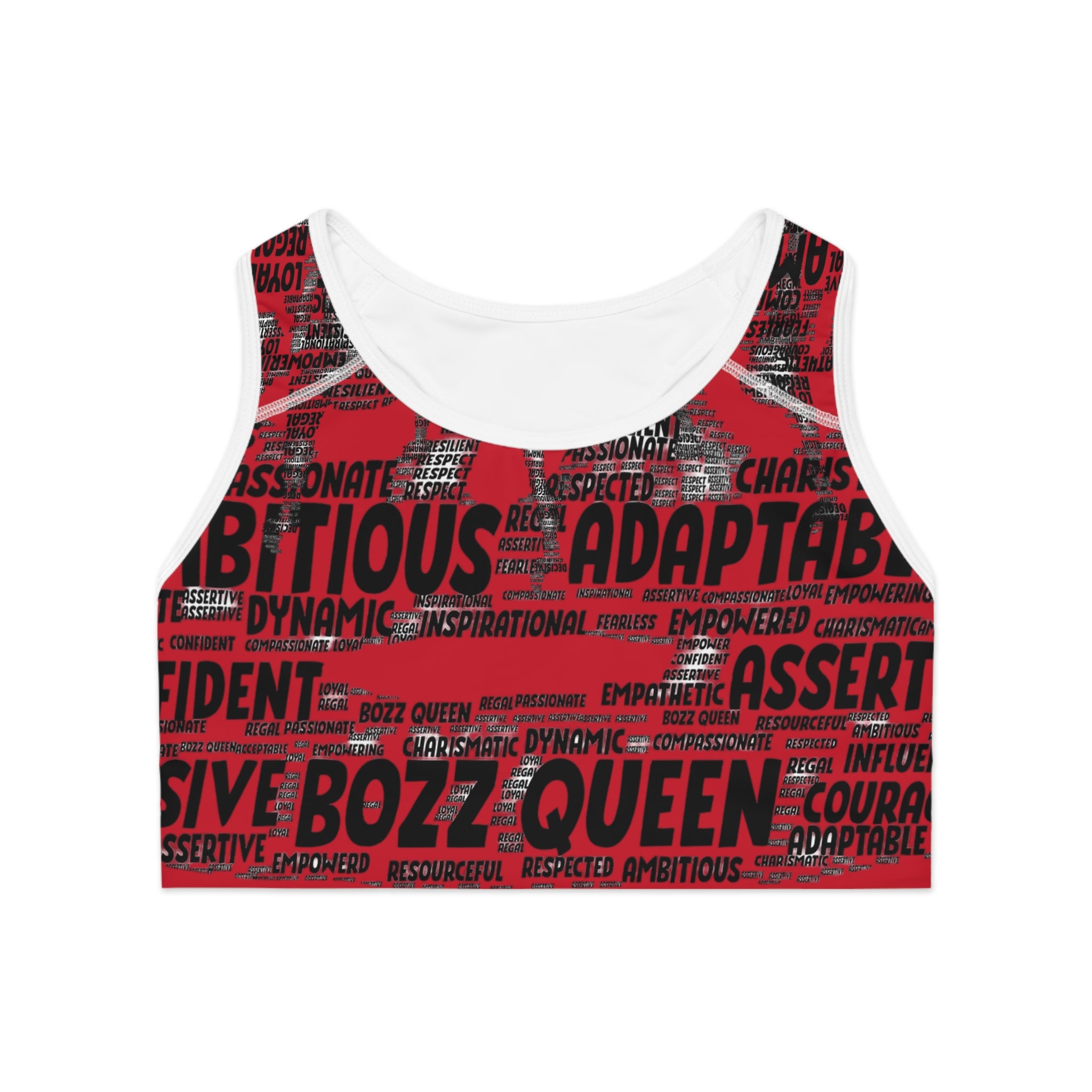 Empowering Sports Bra - Bozz Queen Origin Collection | Dark Red & Black