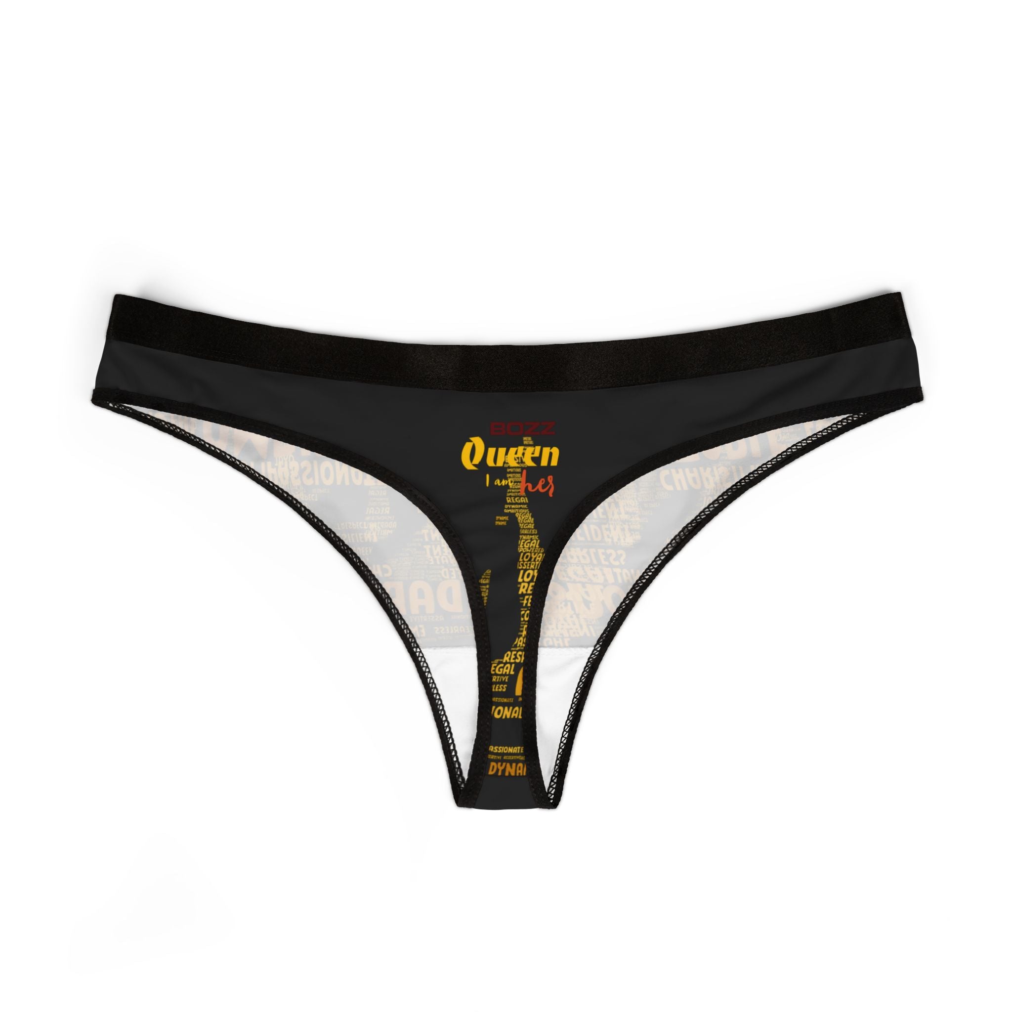 BOZZ QUEEN Black & Yellow Women's Thongs - Premium Comfort Underwear