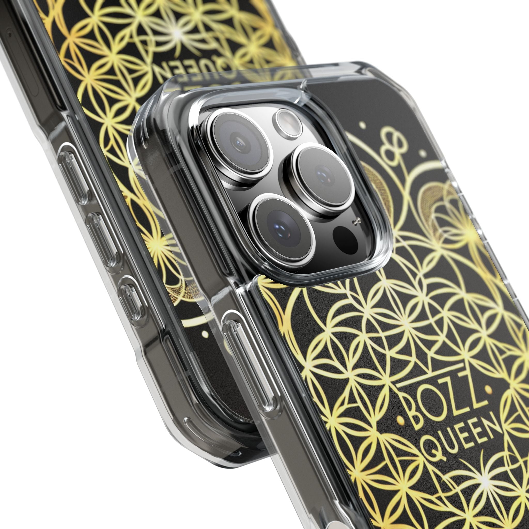 Magnetic Phone Case with Mandala Design, Boz Queen Protective Cover, Gift for Her, Bohemian Aesthetic, Unique Phone Accessory