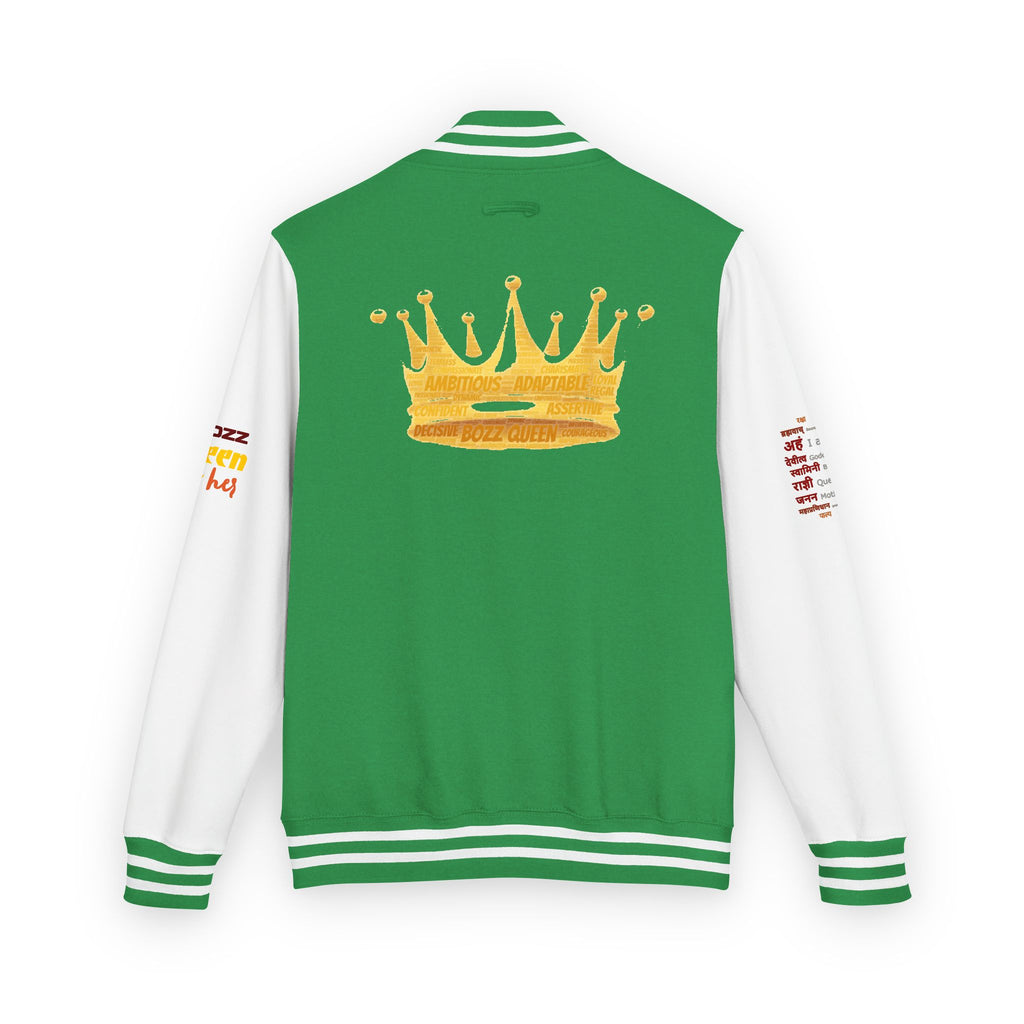 Bozz Queen Crown Design Letterman Jacket - Unisex Heavyweight Varsity Jacket