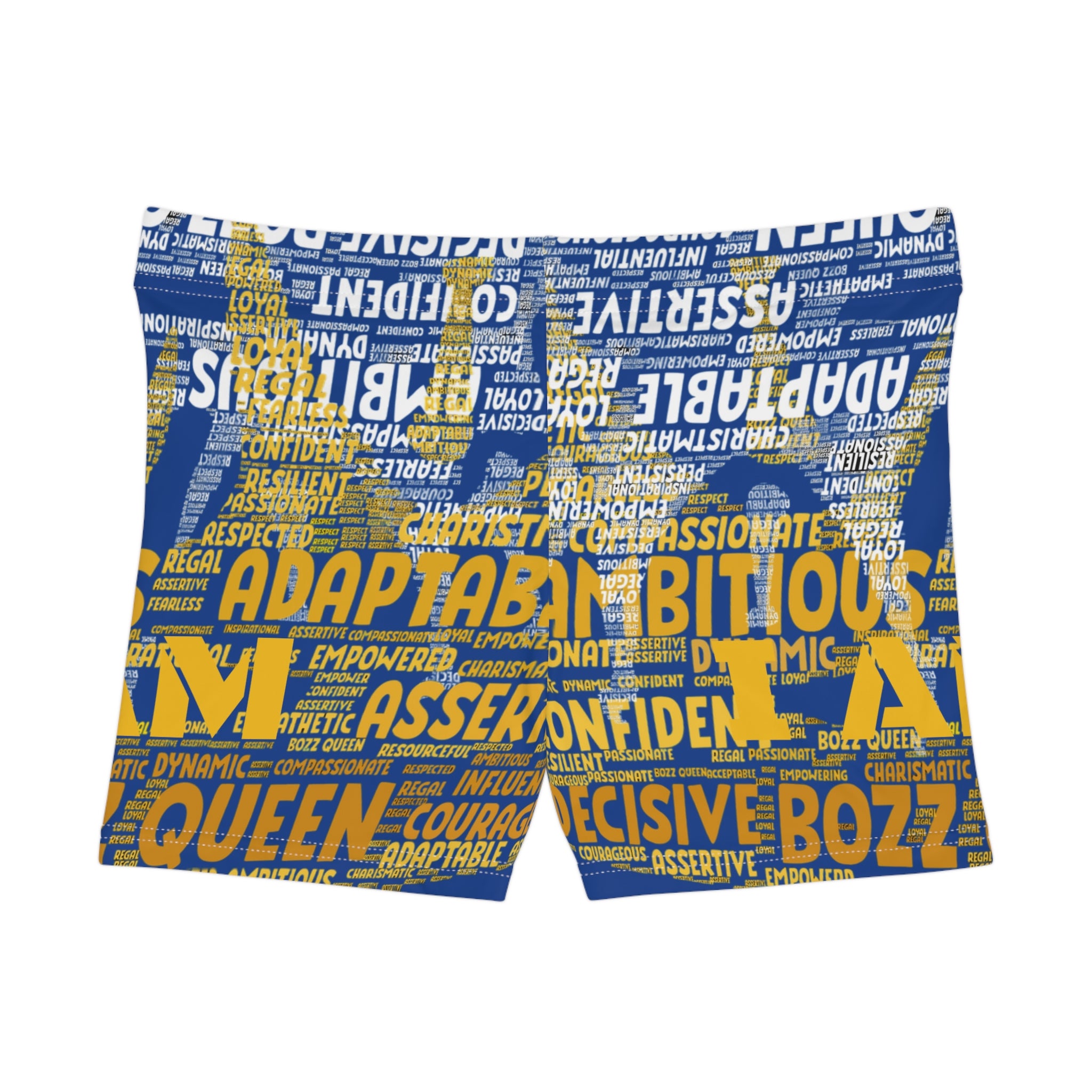 Dark Blue  I AM Series Empowering Women's Shorts - Motivational Quotes, Activewear, Fitness Gear, Summer Vibes, Gifts for Her