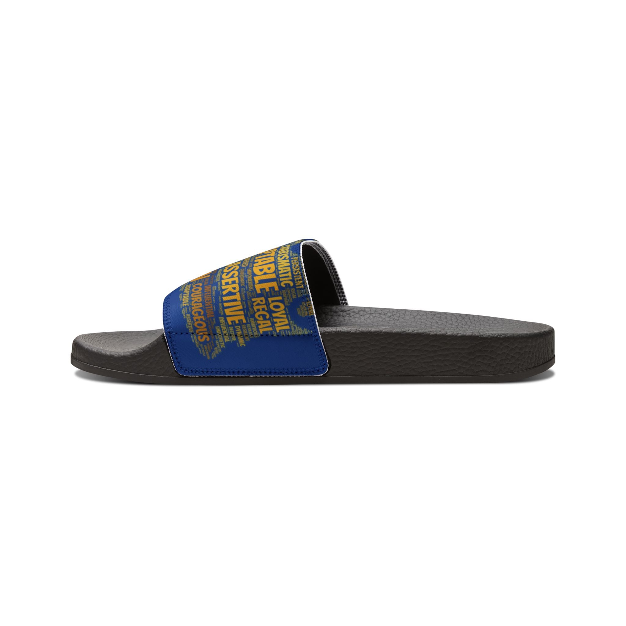 Bozz Queen Dark Blue & Gold Women's Sandals - Removable Strap Beach Slides