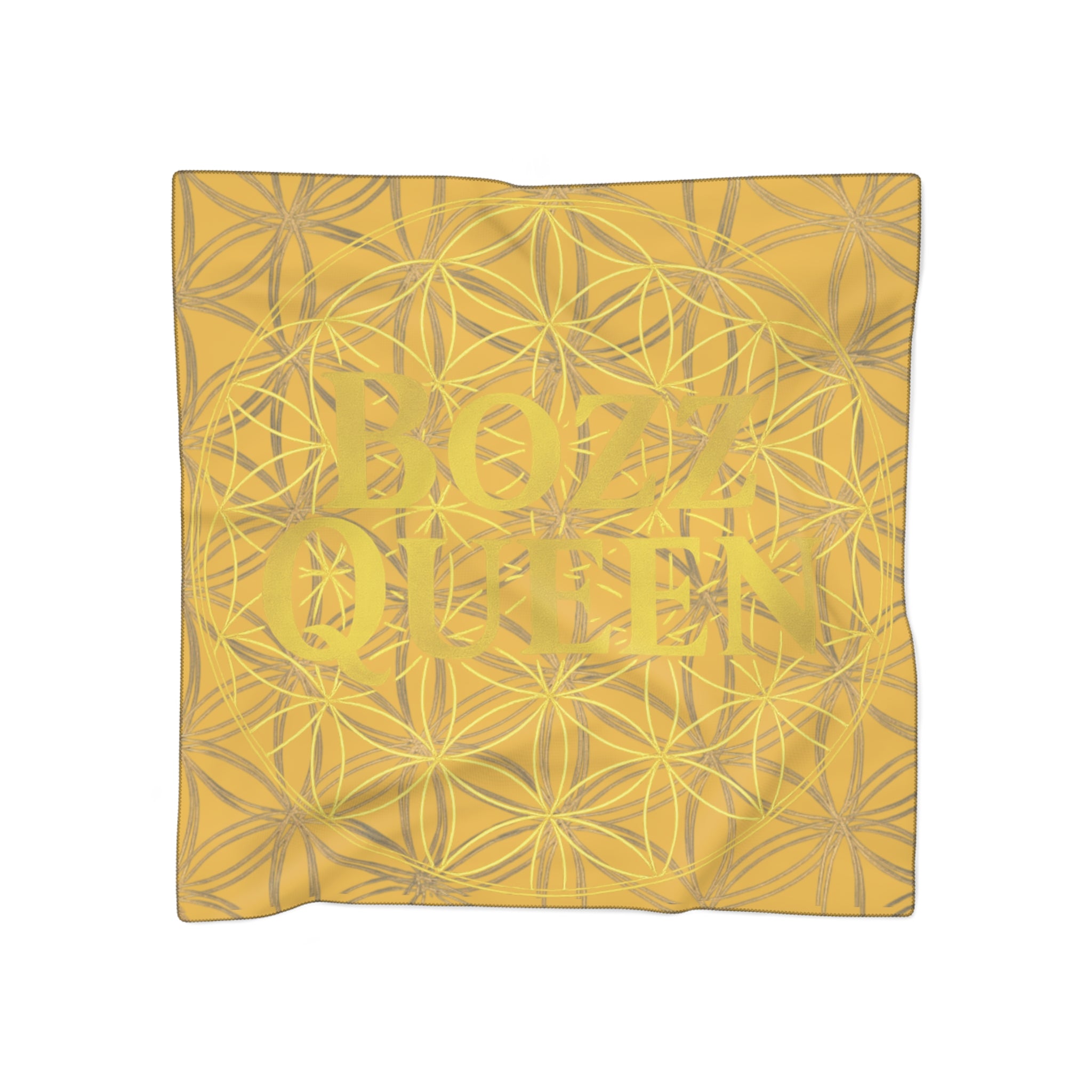 Flower of Life Yellow Scarf - Sacred Geometry Spiritual Accessory