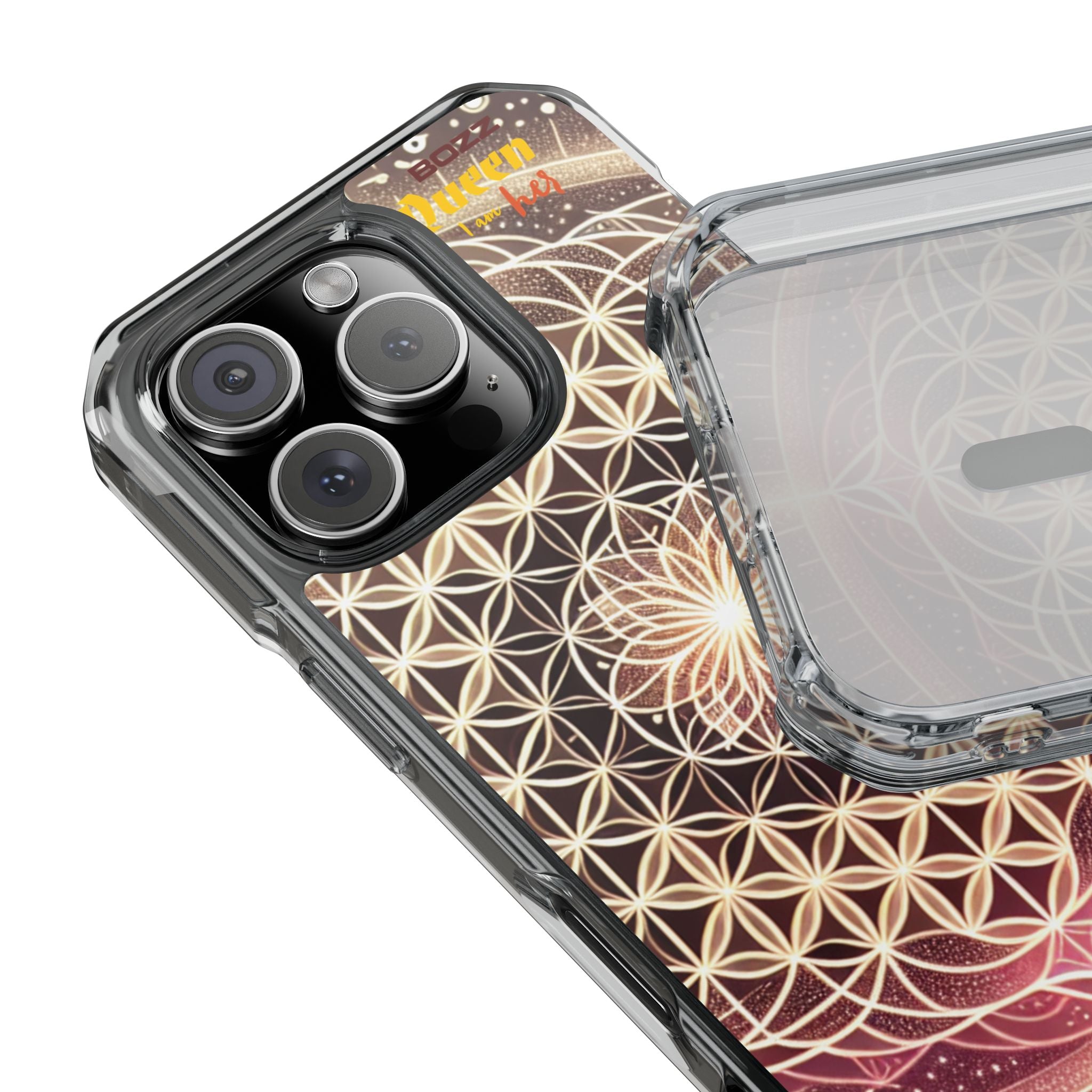 Magnetic Clear Impact Phone Cases, Protective Crystal Shells for Phone, Phone Accessories for Gift, Aura Design Case, Bohemian Style [...]