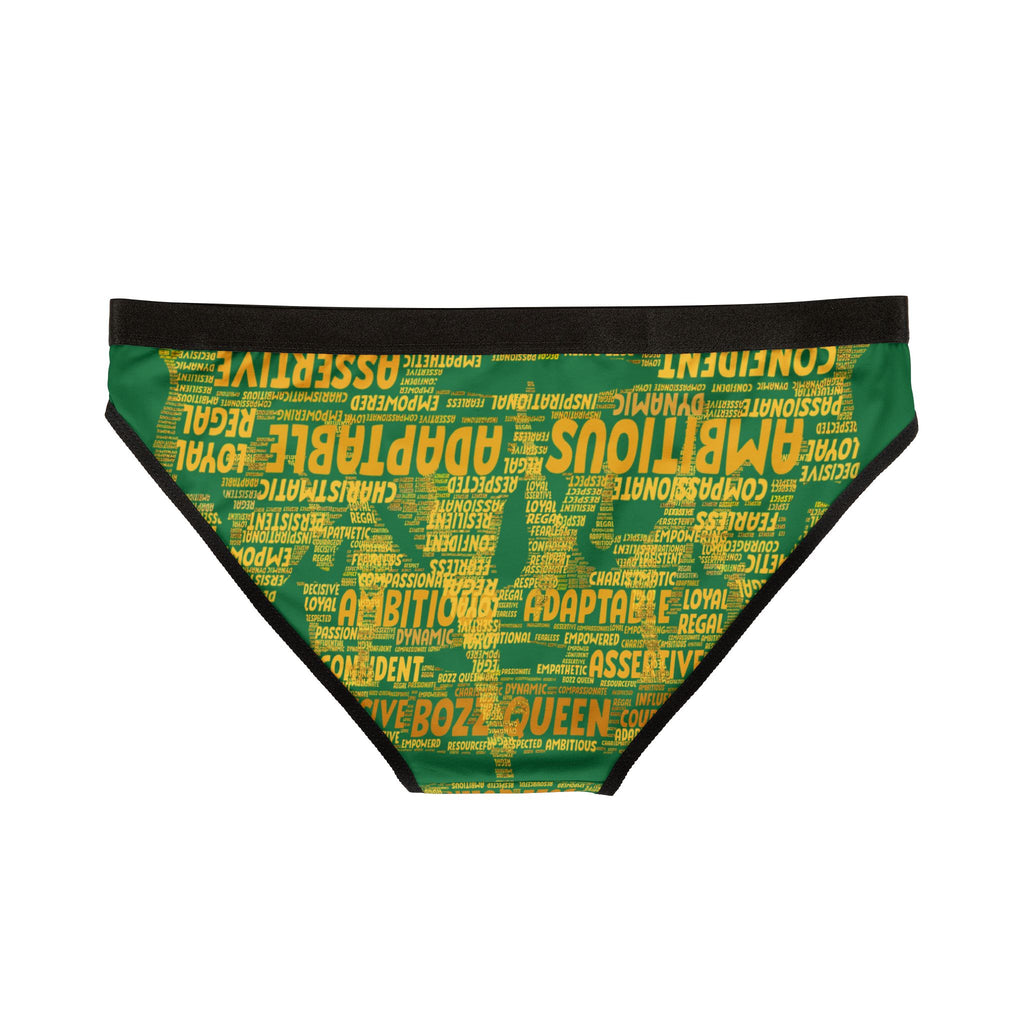 Women's Dark Green Yellow Motivational Underwear - Bold Statement Lingerie