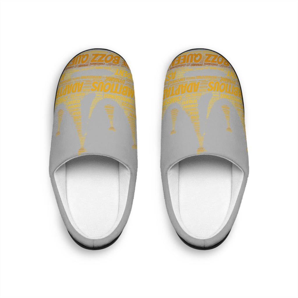 Bozz Queen Light Grey & Golden Women's Indoor Slippers