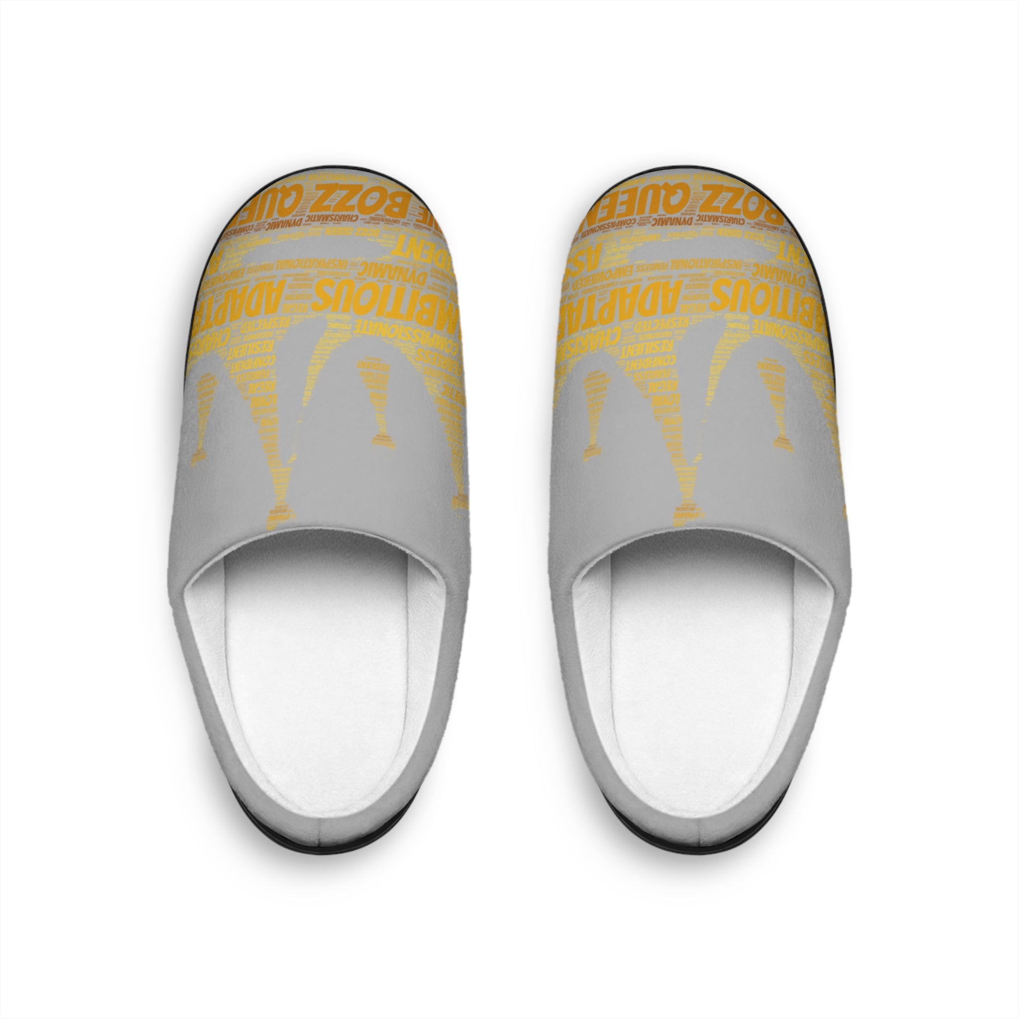 Bozz Queen Light Grey & Golden Women's Indoor Slippers