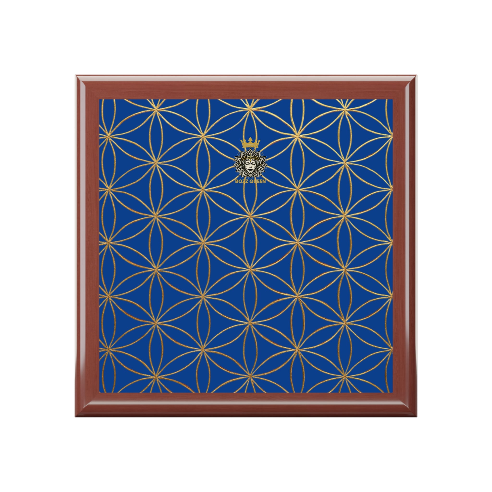 Flower of Life Jewelry Box - Blue Purple Elegant Keepsake Organizer