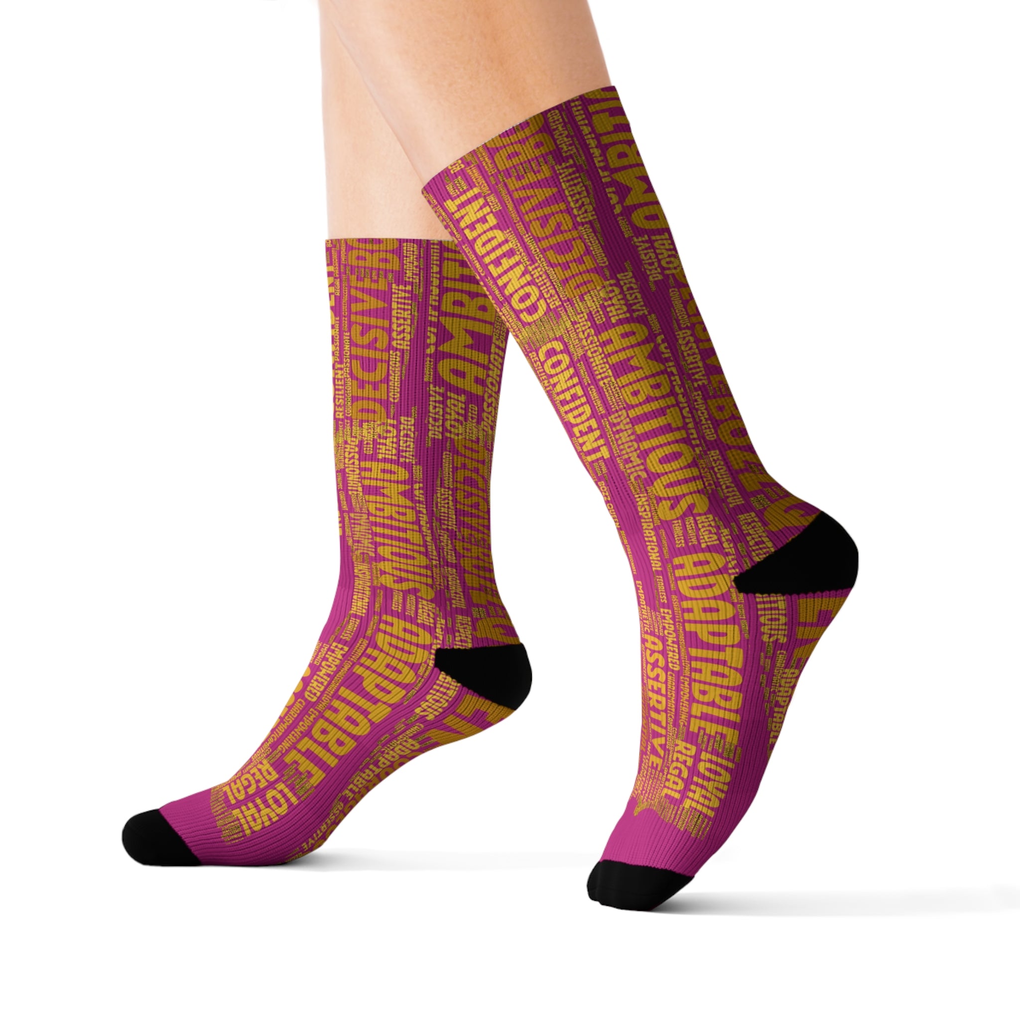 BOZZ QUEEN Pink Bold Statement Socks - Empowering Motivational Wear