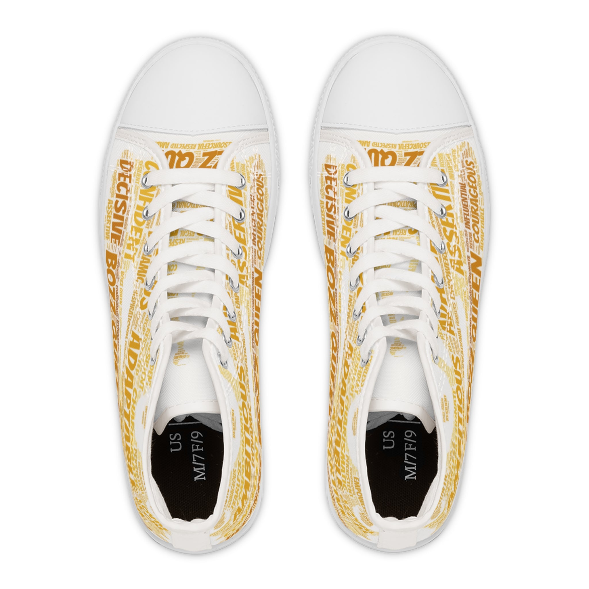 BOZZ QUEEN Empowerment High-Top Sneakers - Women's Fashion Sneakers for Confident Style