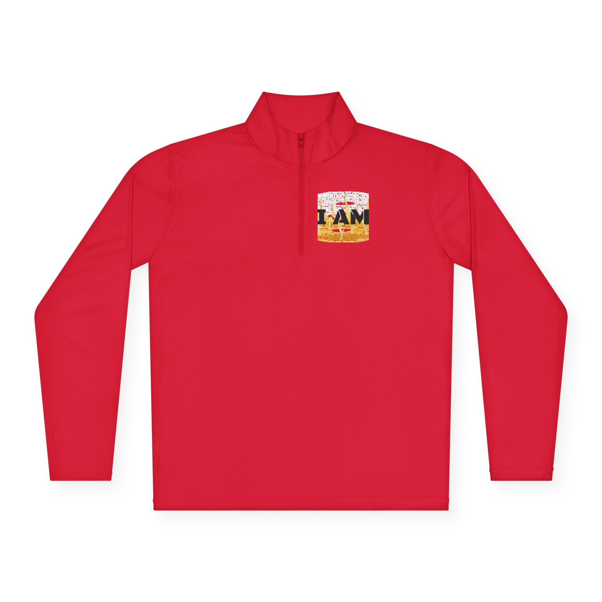I AM Unisex Quarter-Zip Pullover - Motivational Activewear for Gym & Yoga