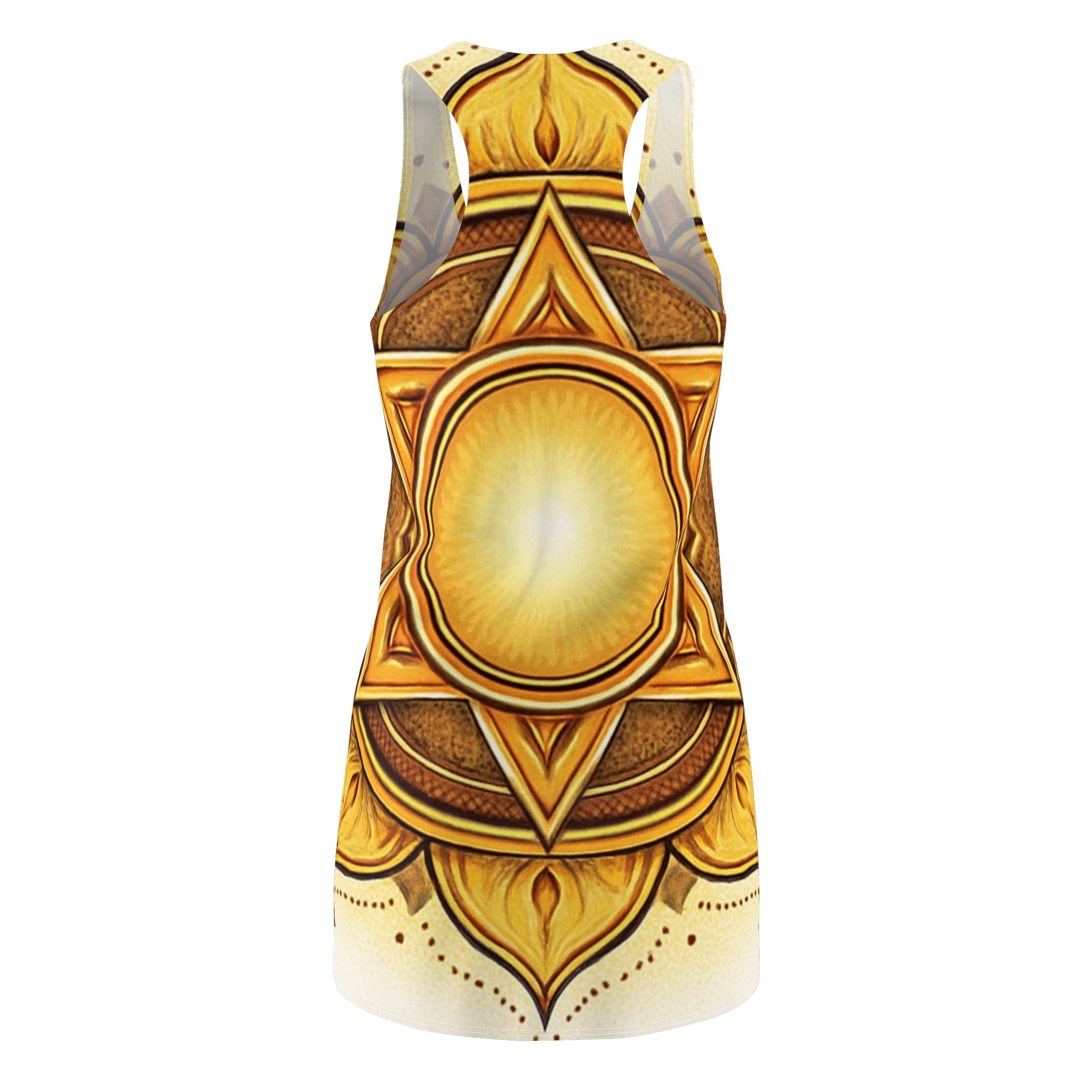 Yellow Chakra Flow Racerback Dress - Solar Plexus Energy (Manipura) Wellness Wear