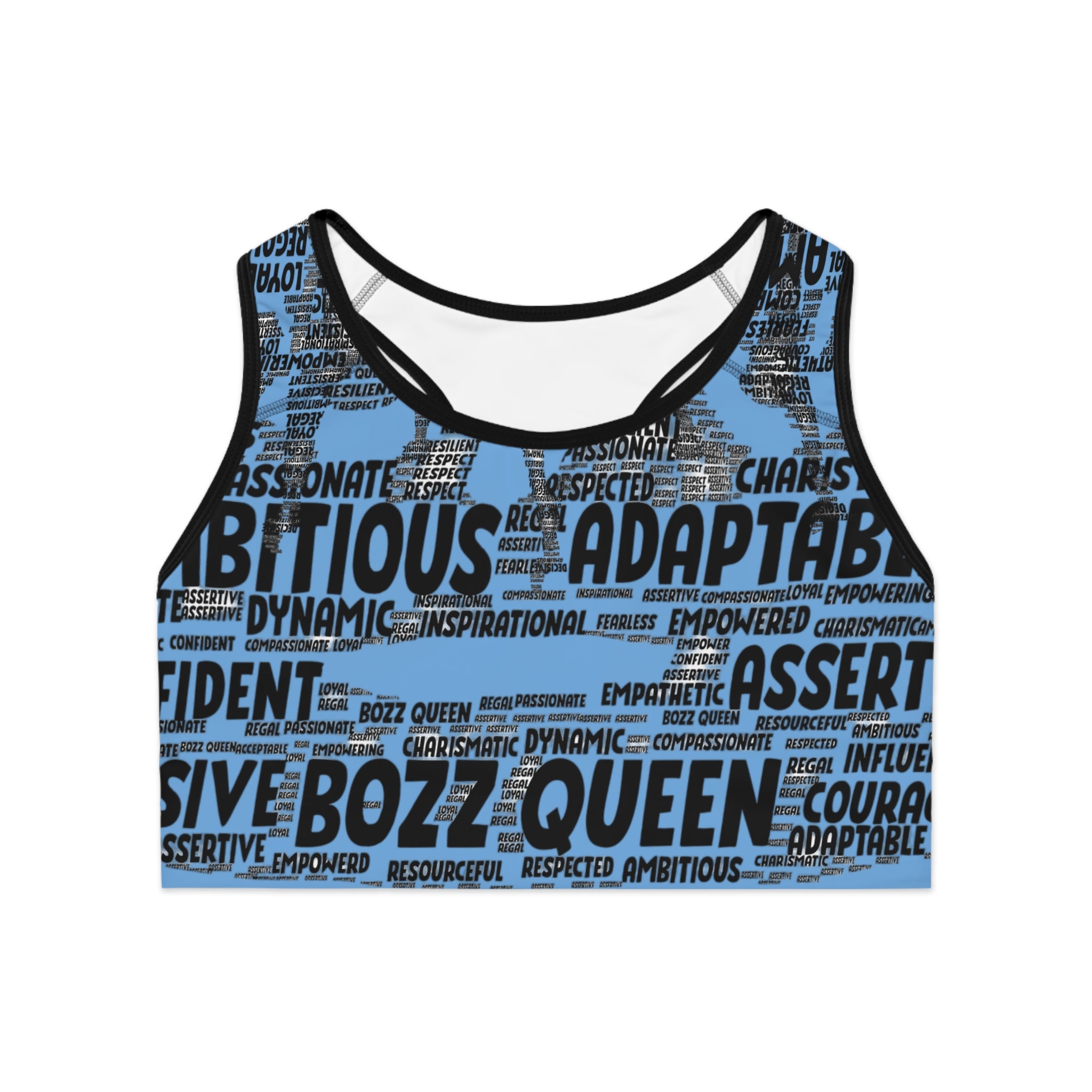 Empowering Sports Bra - Bozz Queen Origin Collection | Light Pink & Black