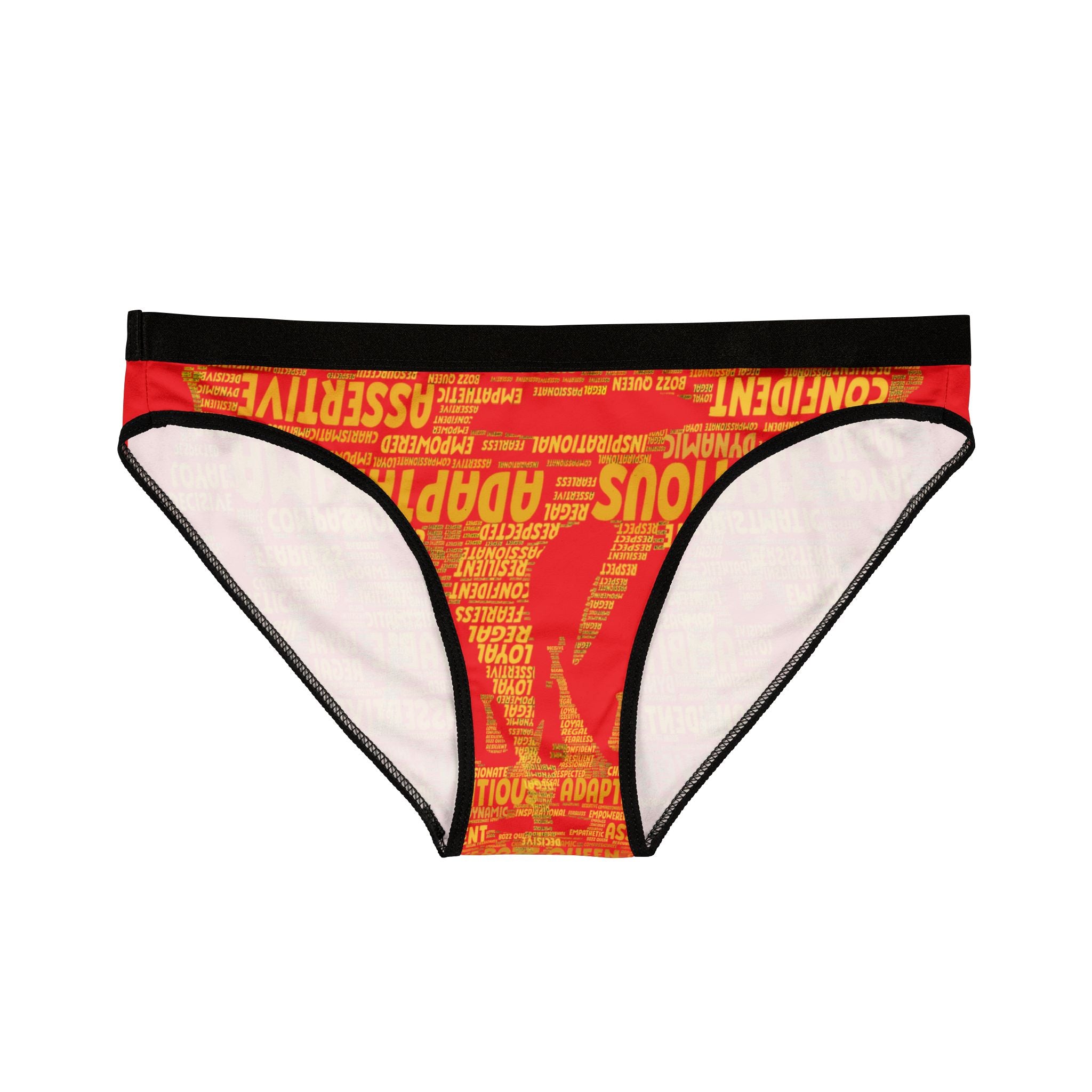 Women's Red Yellow Motivational Underwear - Bold Statement Lingerie
