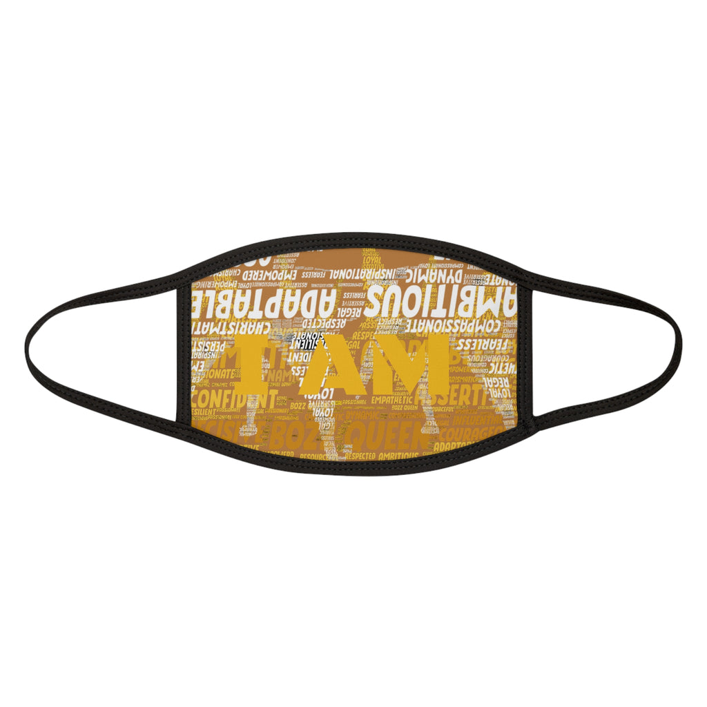 I AM Series Empowering Face Mask - Light Brown Mixed-Fabric with Inspirational Quotes