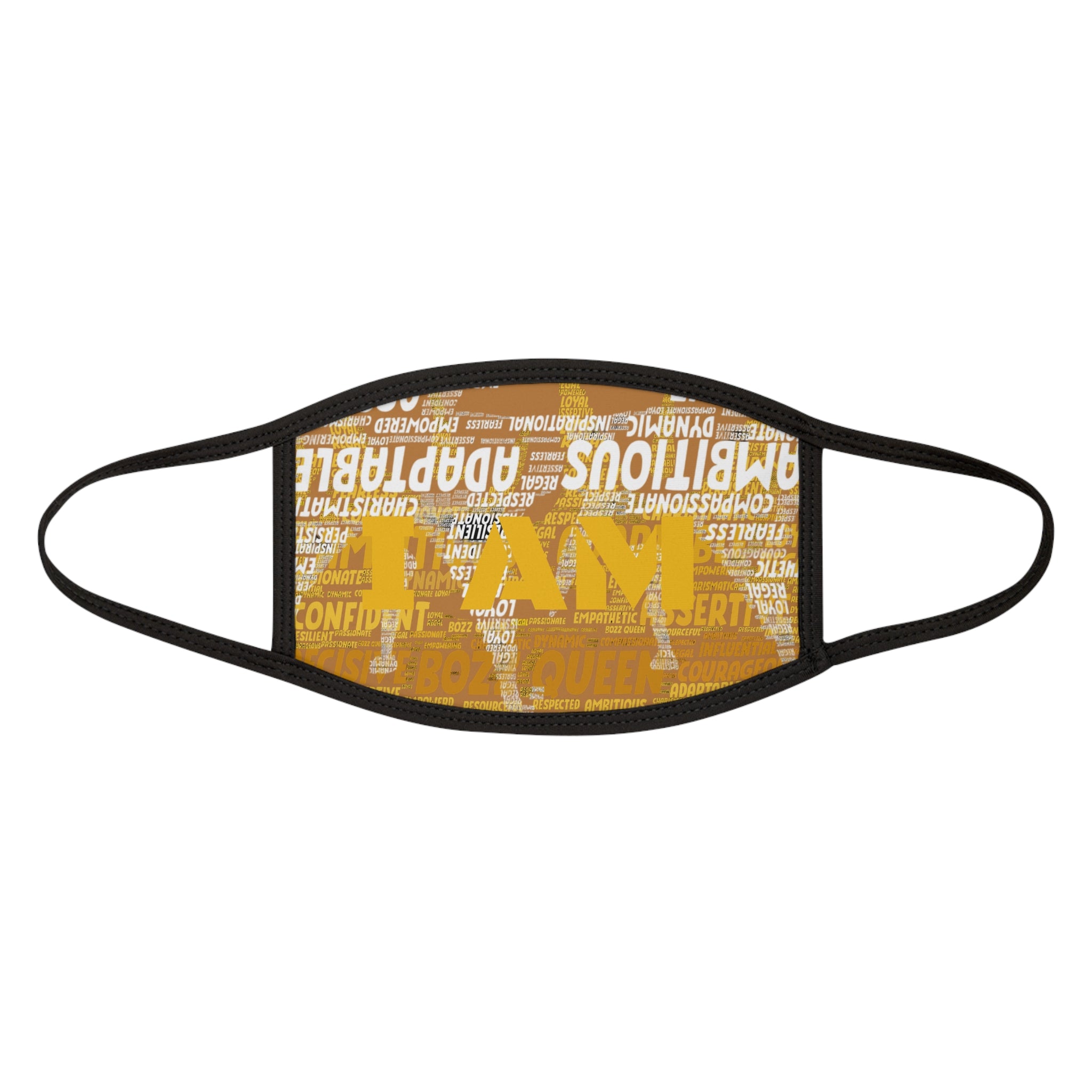 I AM Series Empowering Face Mask - Light Brown Mixed-Fabric with Inspirational Quotes