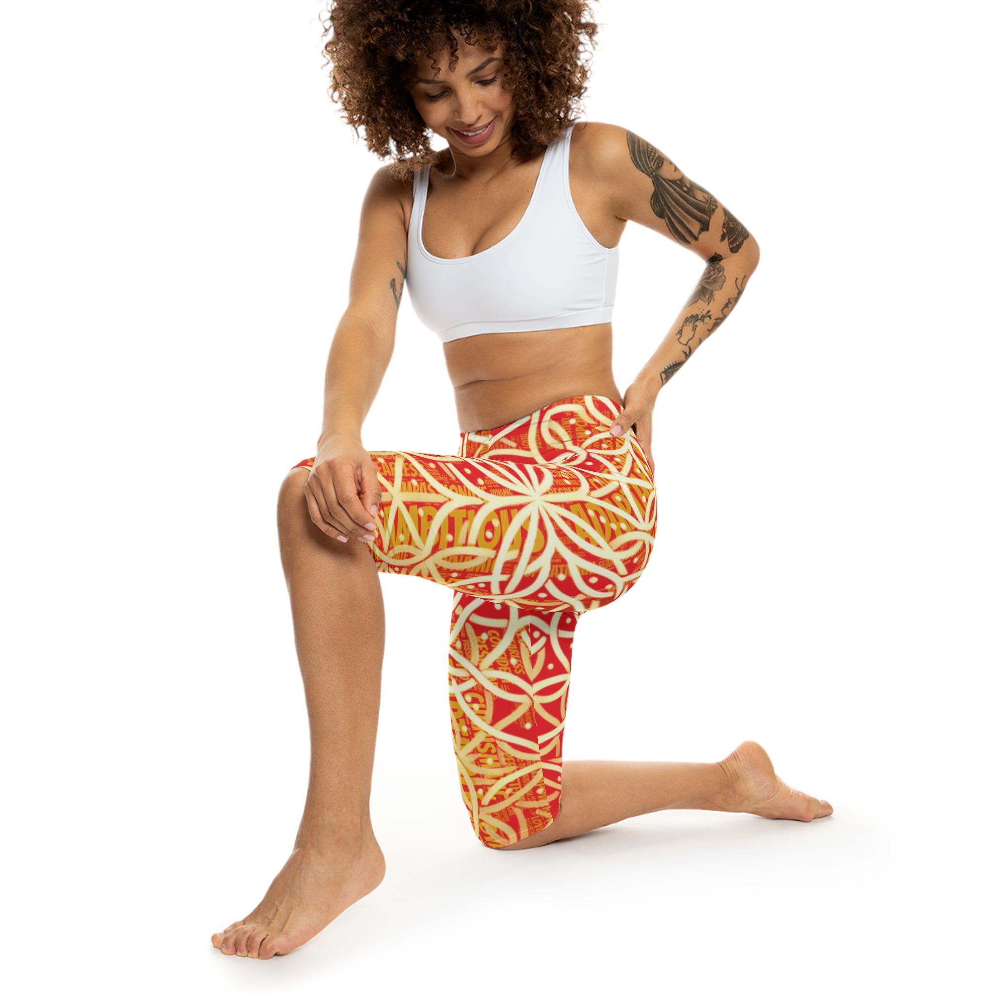 Red Chic Women's Capri Leggings - Premium Yoga Pants for Active Lifestyle