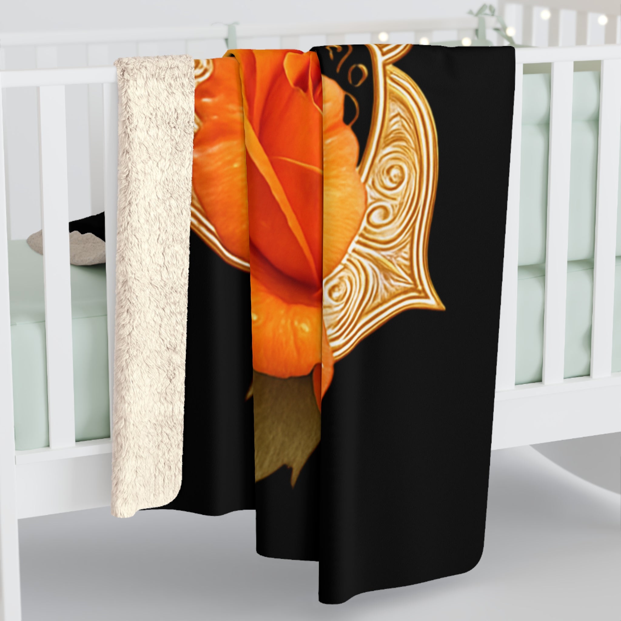 Sacral Chakra Lotus Sherpa Blanket - Meditation Decor & Spiritual Gift