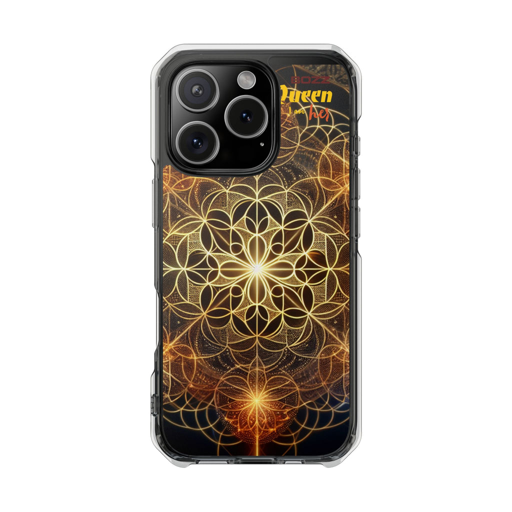 Magnetic Phone Case with Geometric Design, Crystal Clear Protection, Phone Accessory, Gift for Her, Stylish Tech