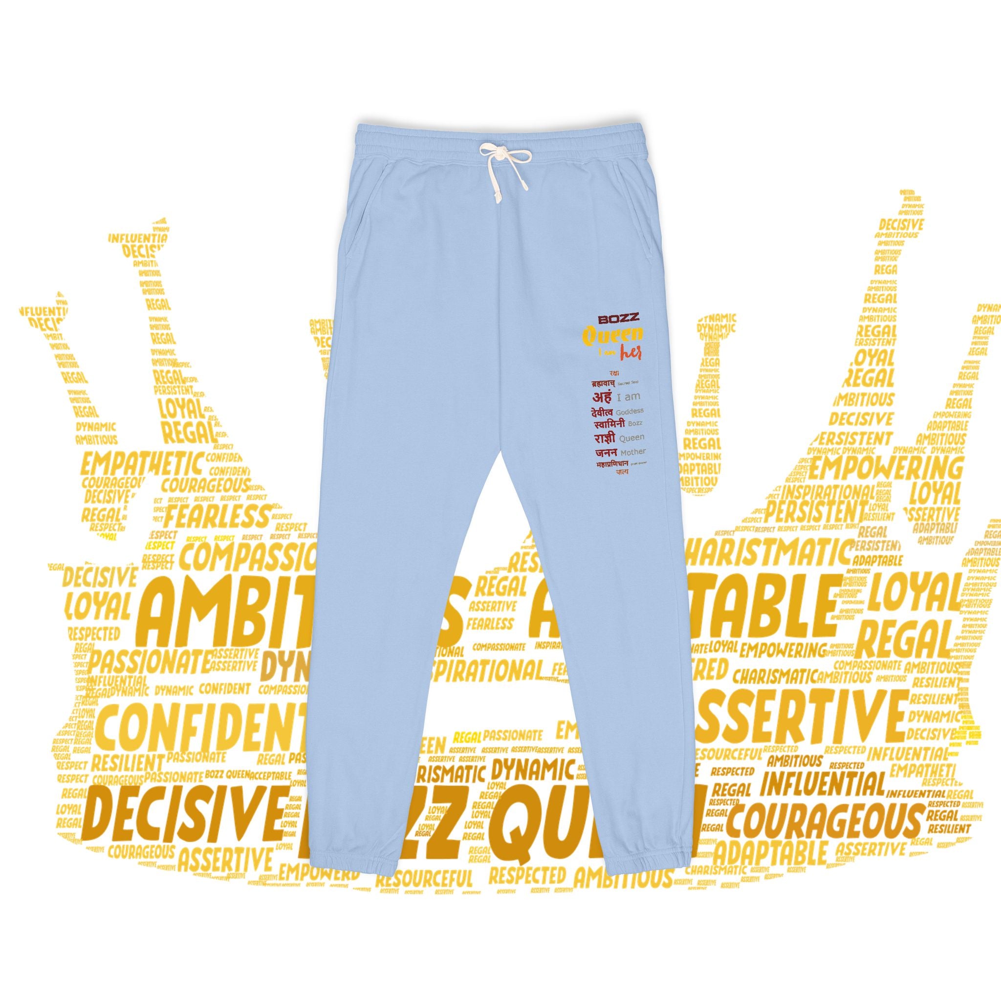 BOZZ QUEEN Unisex Motivational Fleece Sweatpants - Empowering Lounge Joggers