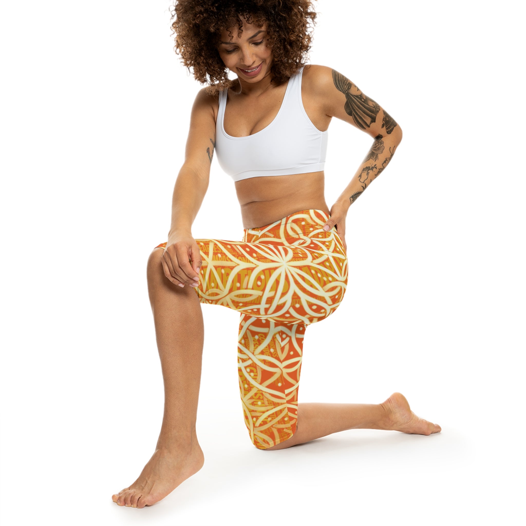 Orange Chic Women's Capri Leggings - Stylish Yoga Pants & Activewear