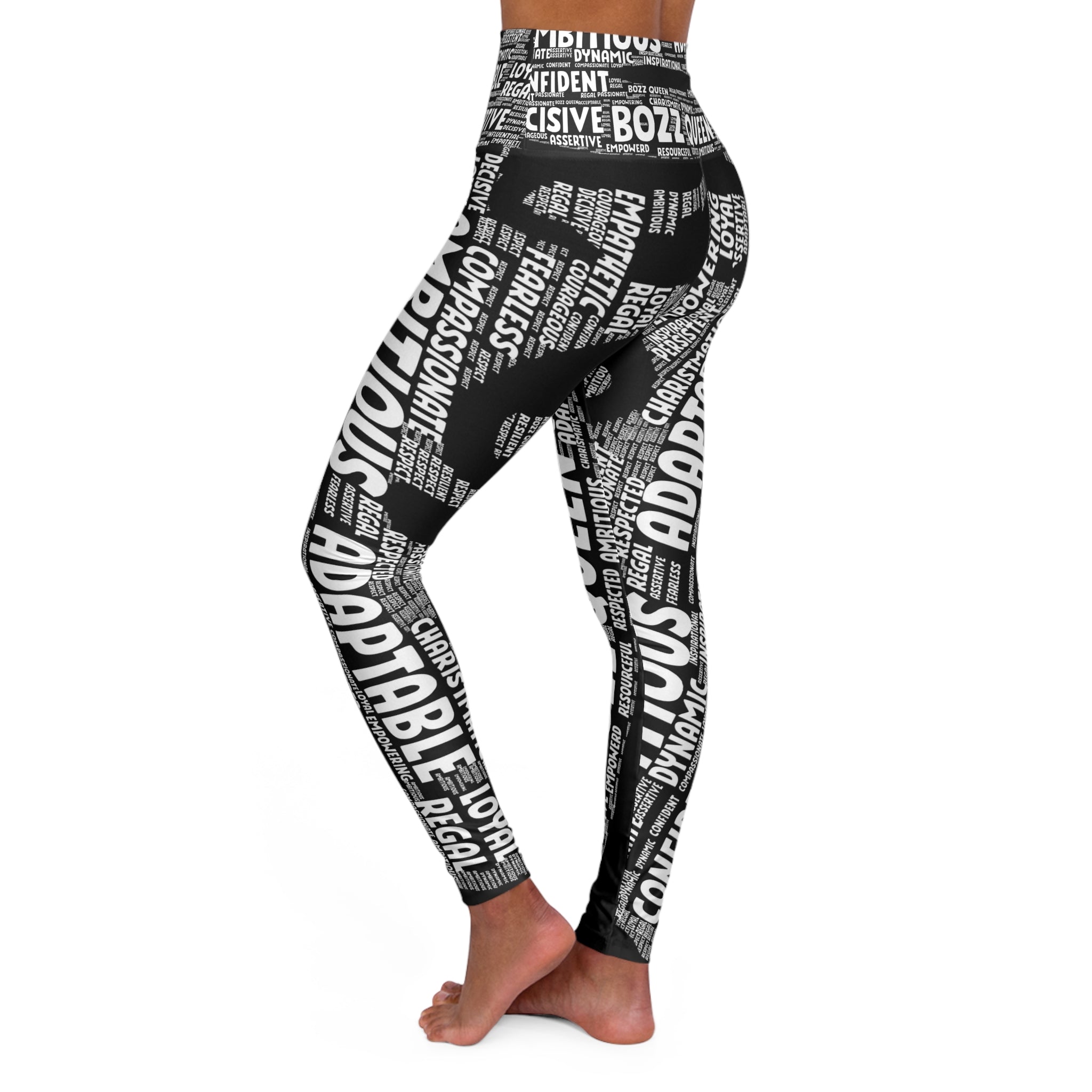 Empowering High Waisted Yoga Leggings - Motivational Activewear for Self-Love & Fitness