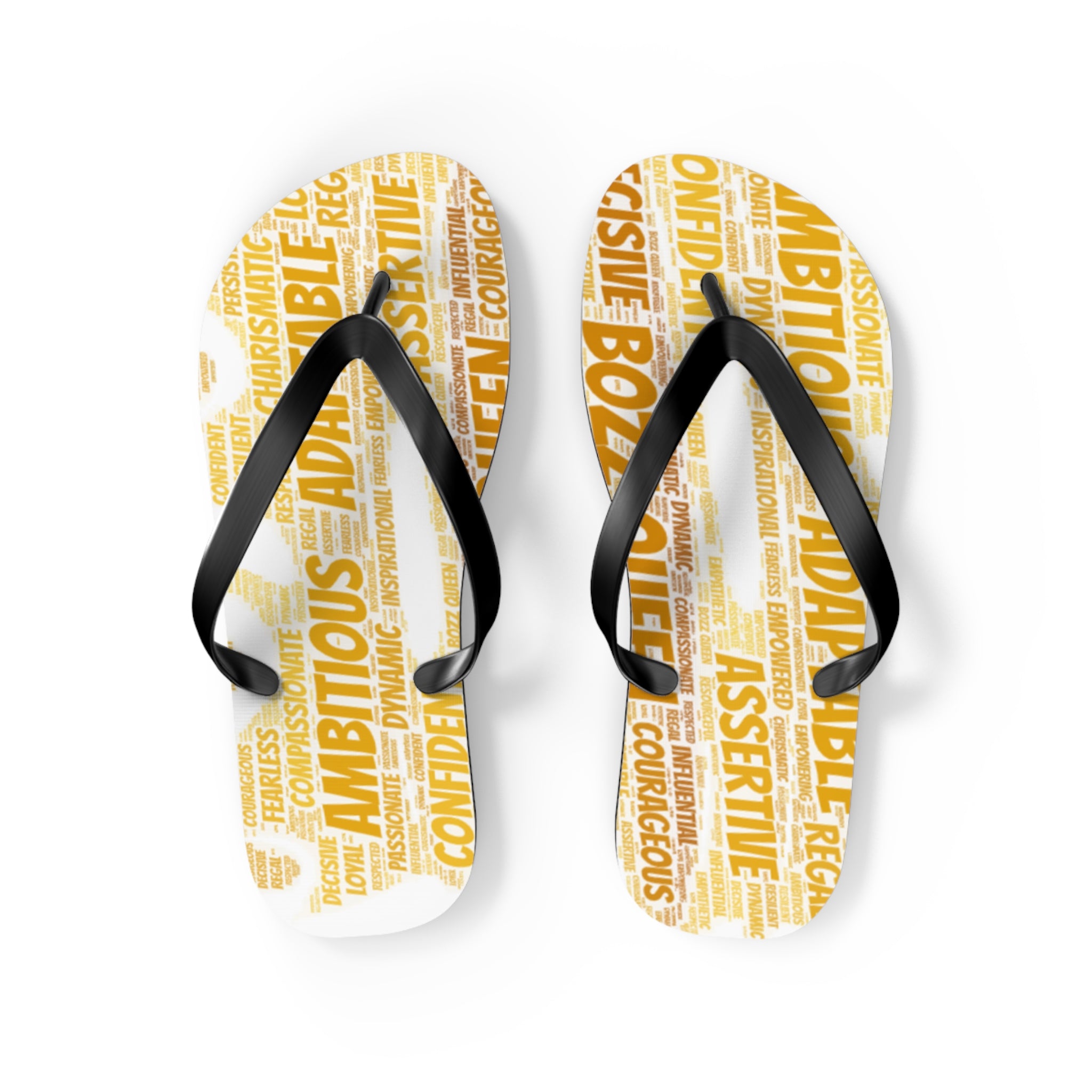 Bozz Queen White & Gold Flip Flops - Stylish Summer Beach Sandals