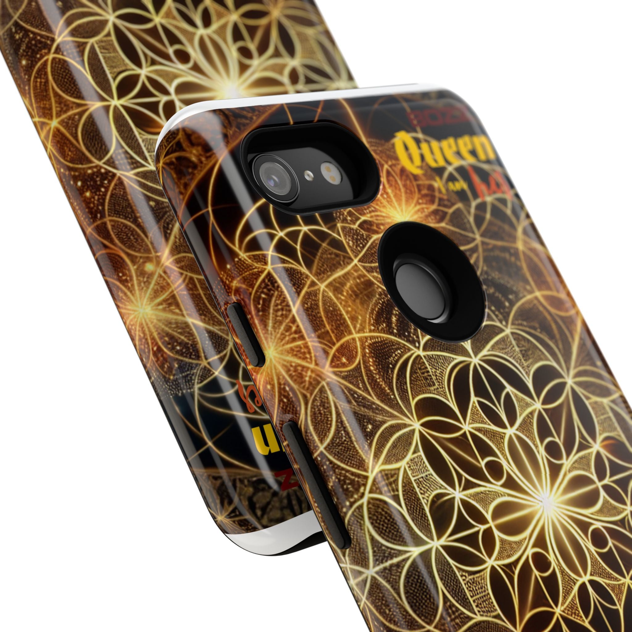 Golden Flower Mandala Phone Case, Tough Cases, Bohemian Phone Cover, Unique Gift for Him/Her, Spiritual and Artistic Design