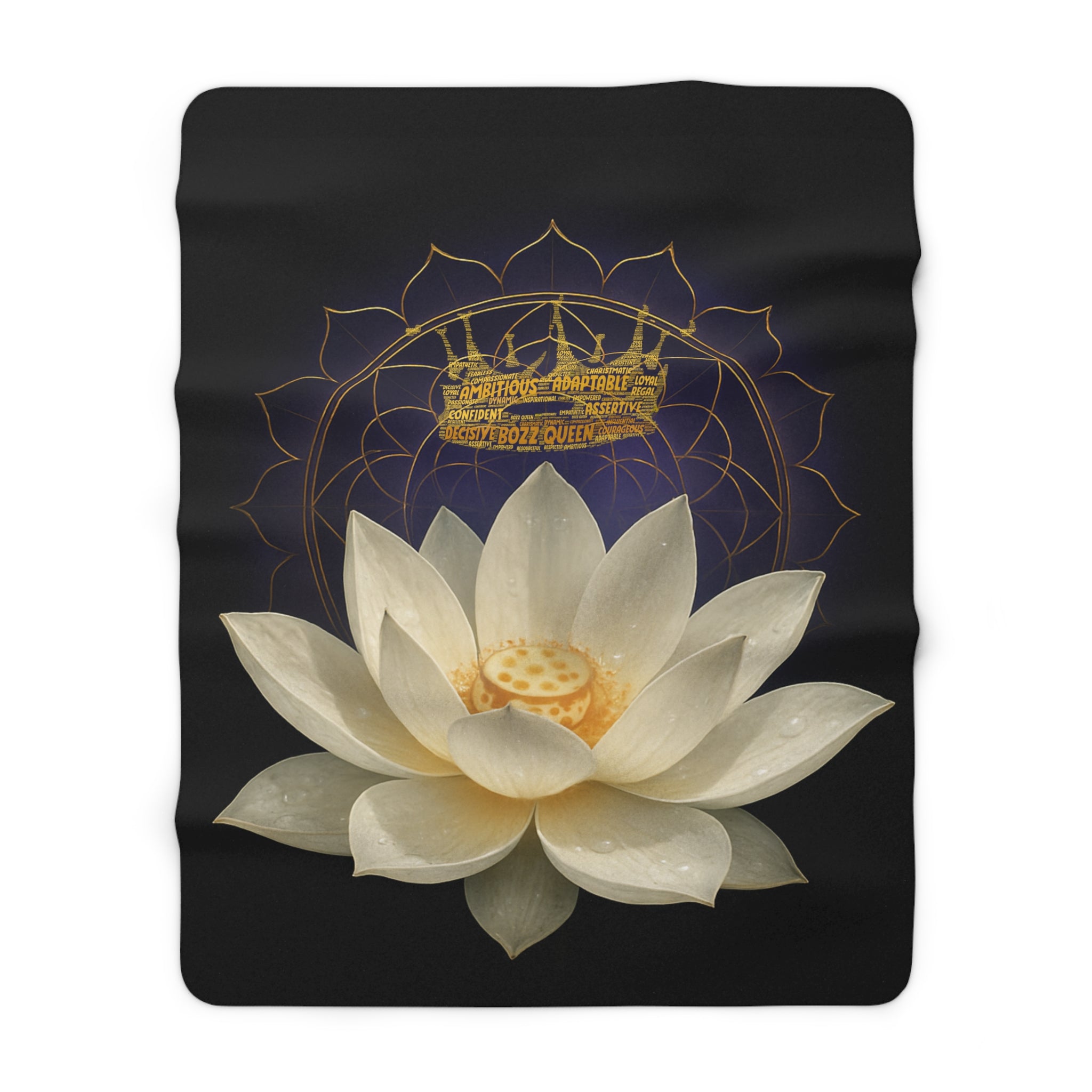 BOZZ QUEEN Lotus Sherpa Blanket - Premium Meditation & Spiritual Decor