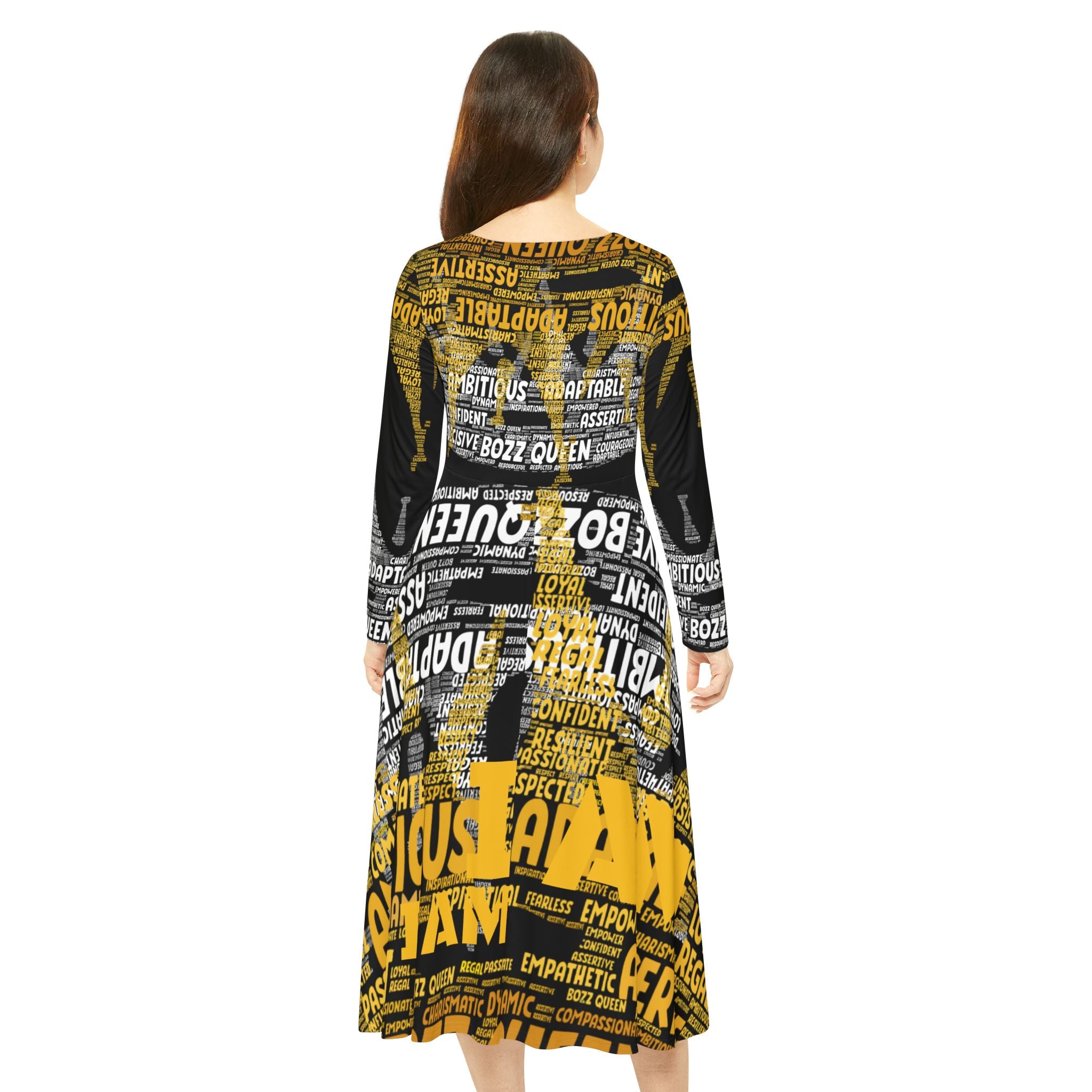 BOZZ QUEEN I AM Series Empowering Women's Dance Dress - Inspirational Affirmation Dress