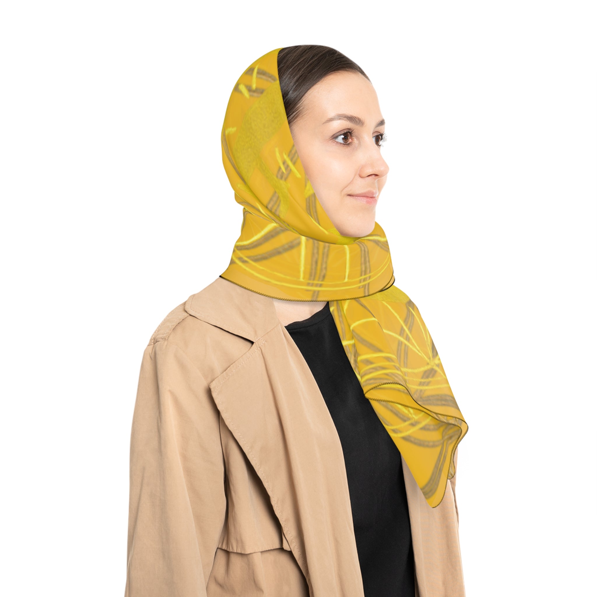 Flower of Life Yellow Scarf - Sacred Geometry Spiritual Accessory