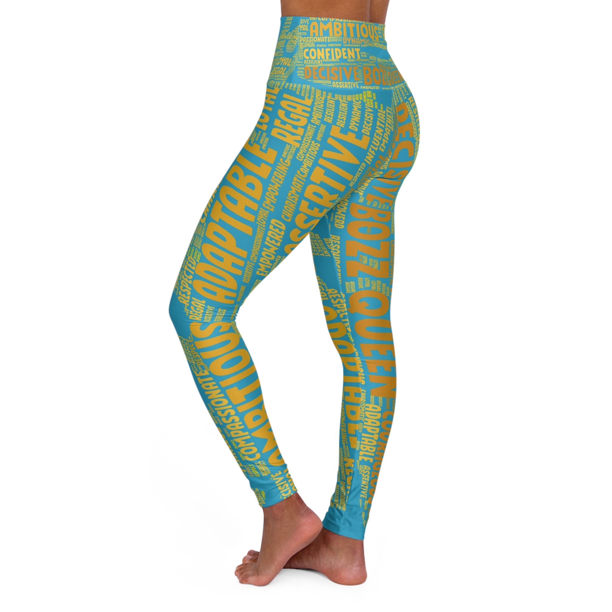 Empowering High Waisted Yoga Leggings - Motivational Activewear