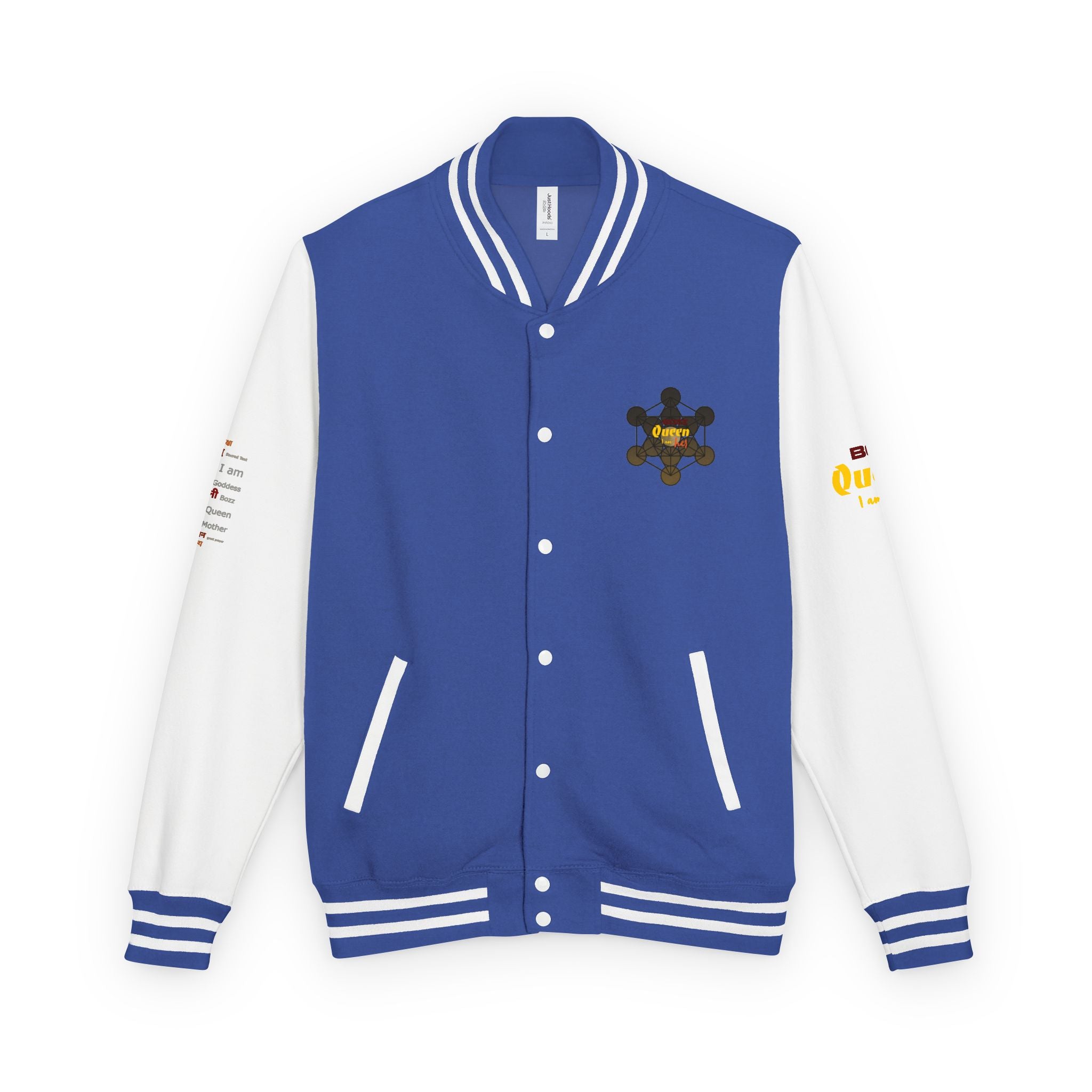 Bozz Queen Crown Design Letterman Jacket - Unisex Heavyweight Varsity Jacket