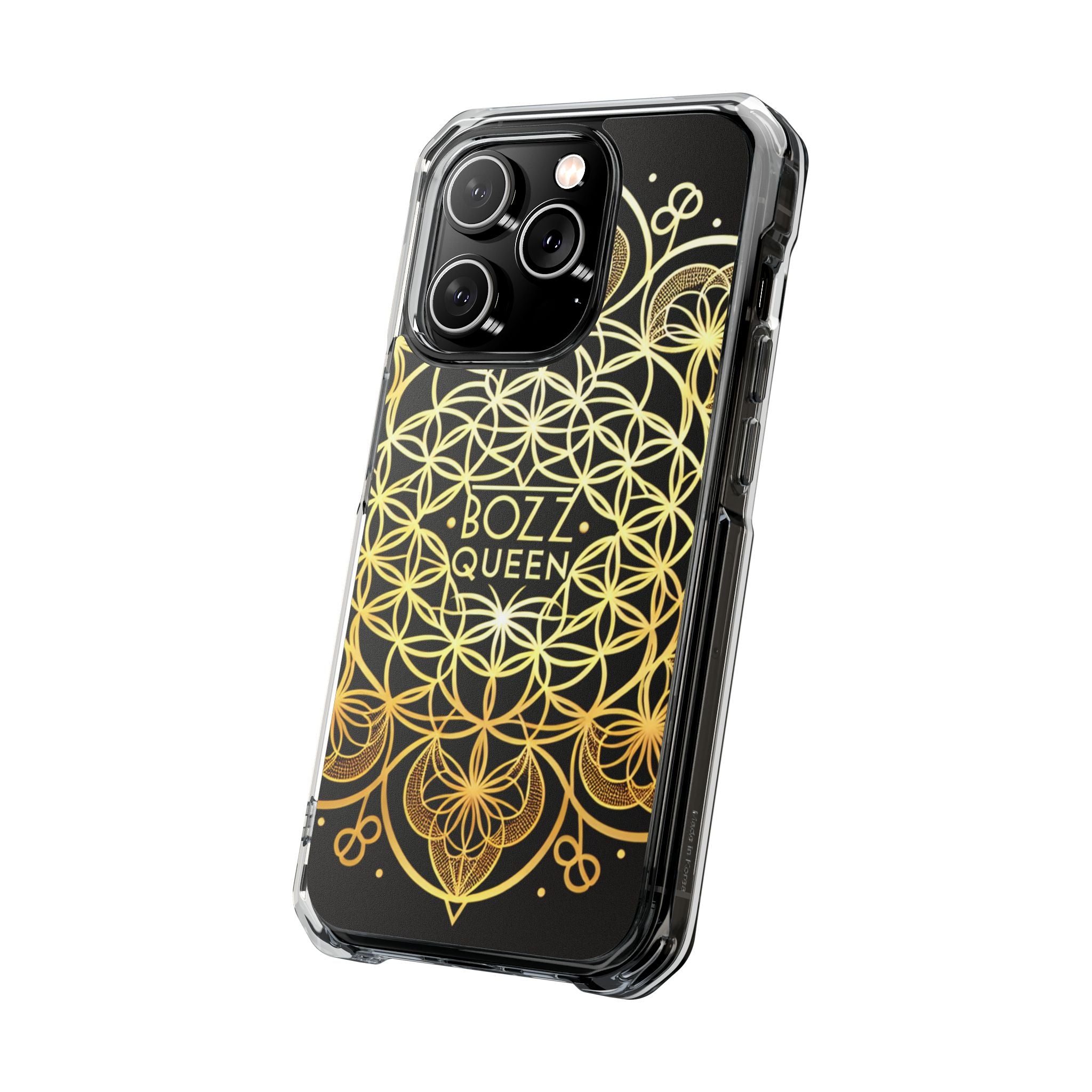 Magnetic Phone Case with Mandala Design, Boz Queen Protective Cover, Gift for Her, Bohemian Aesthetic, Unique Phone Accessory