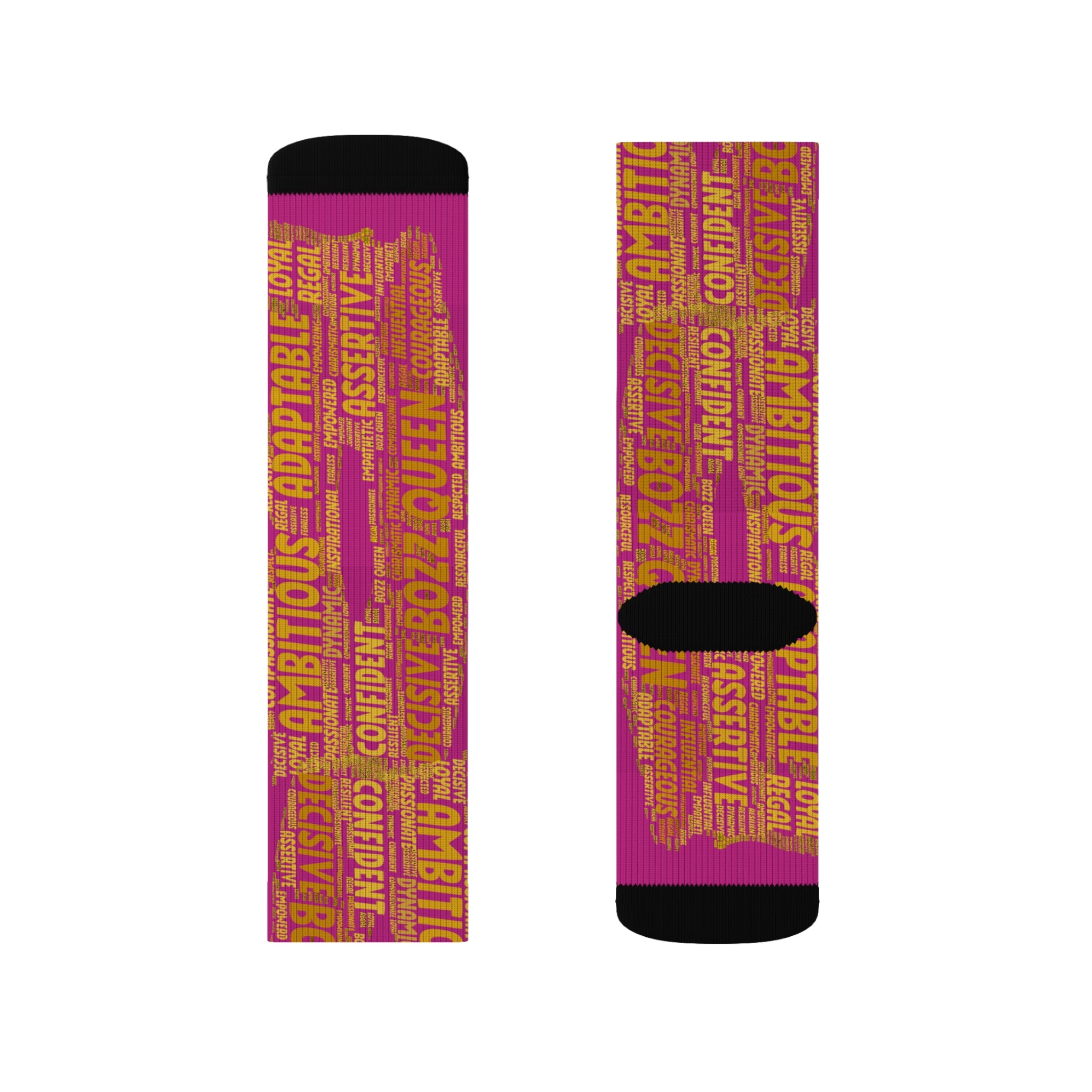 BOZZ QUEEN Pink Bold Statement Socks - Empowering Motivational Wear