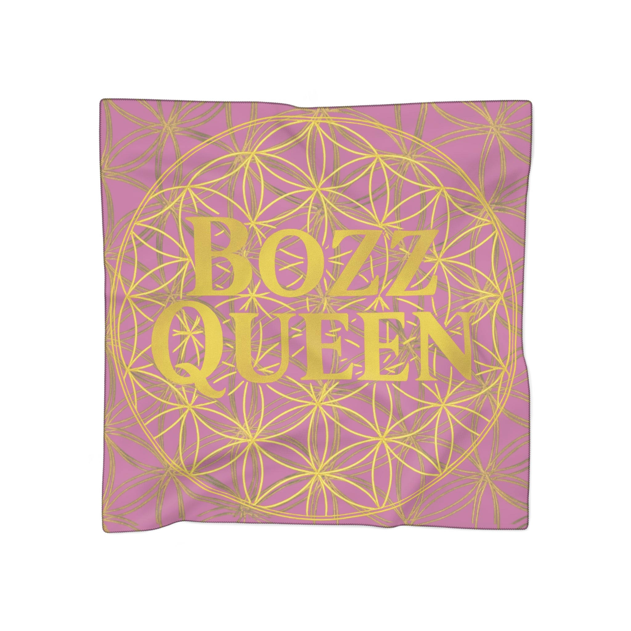 Bozz Queen Light Pink Poly Scarf - Vibrant Flower of Life Design for Stylish Women