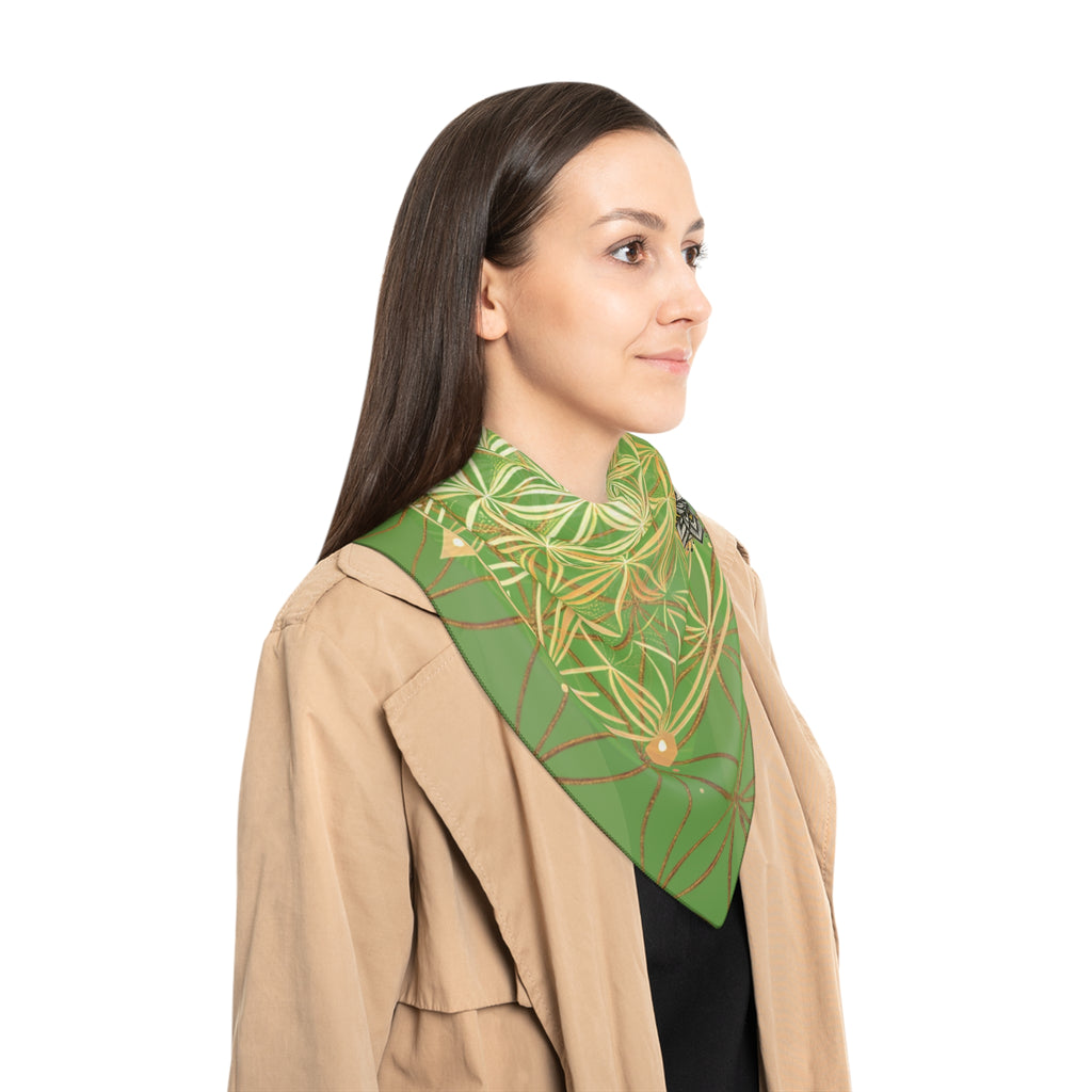 Flower of Life Green Scarf - Sacred Geometry Spiritual Accessory
