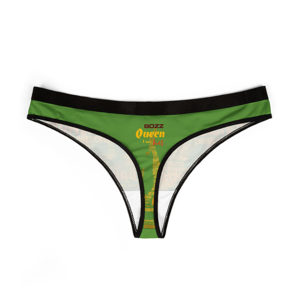 Women's Dark Gray Yellow Thongs - Bold Statement Motivational Lingerie