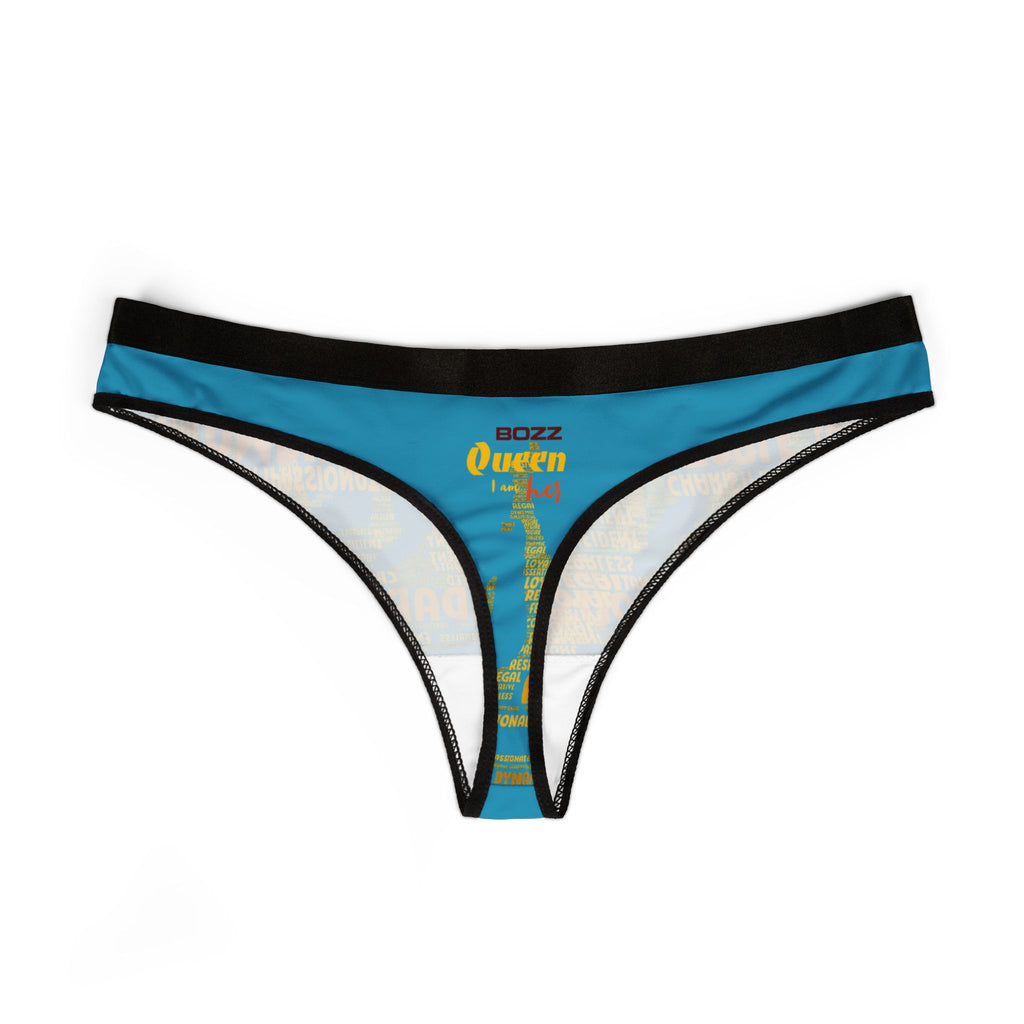 Women's Turquoise Yellow Thongs - Bold Statement Motivational Lingerie
