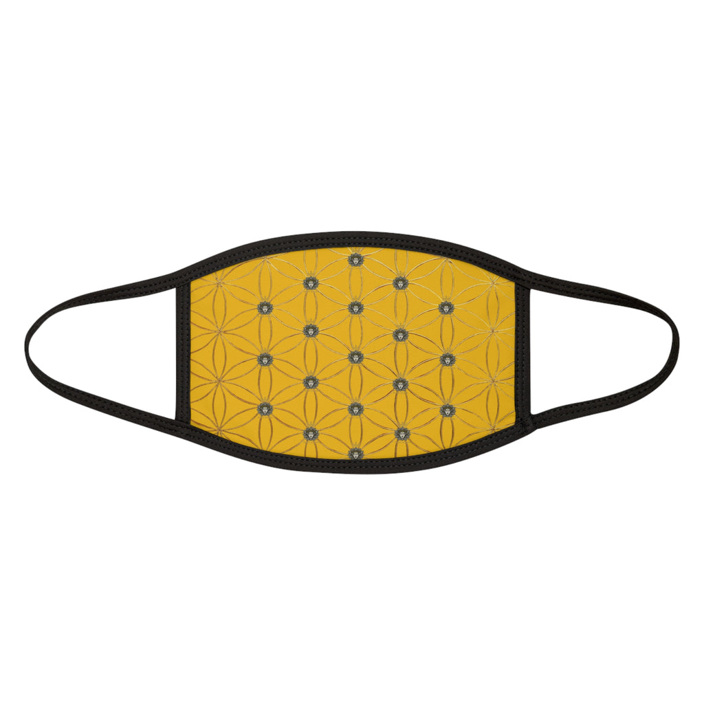 Bozz Queen Flower of Life Face Mask - Yellow & Gold Stylish Breathable Cloth Mask
