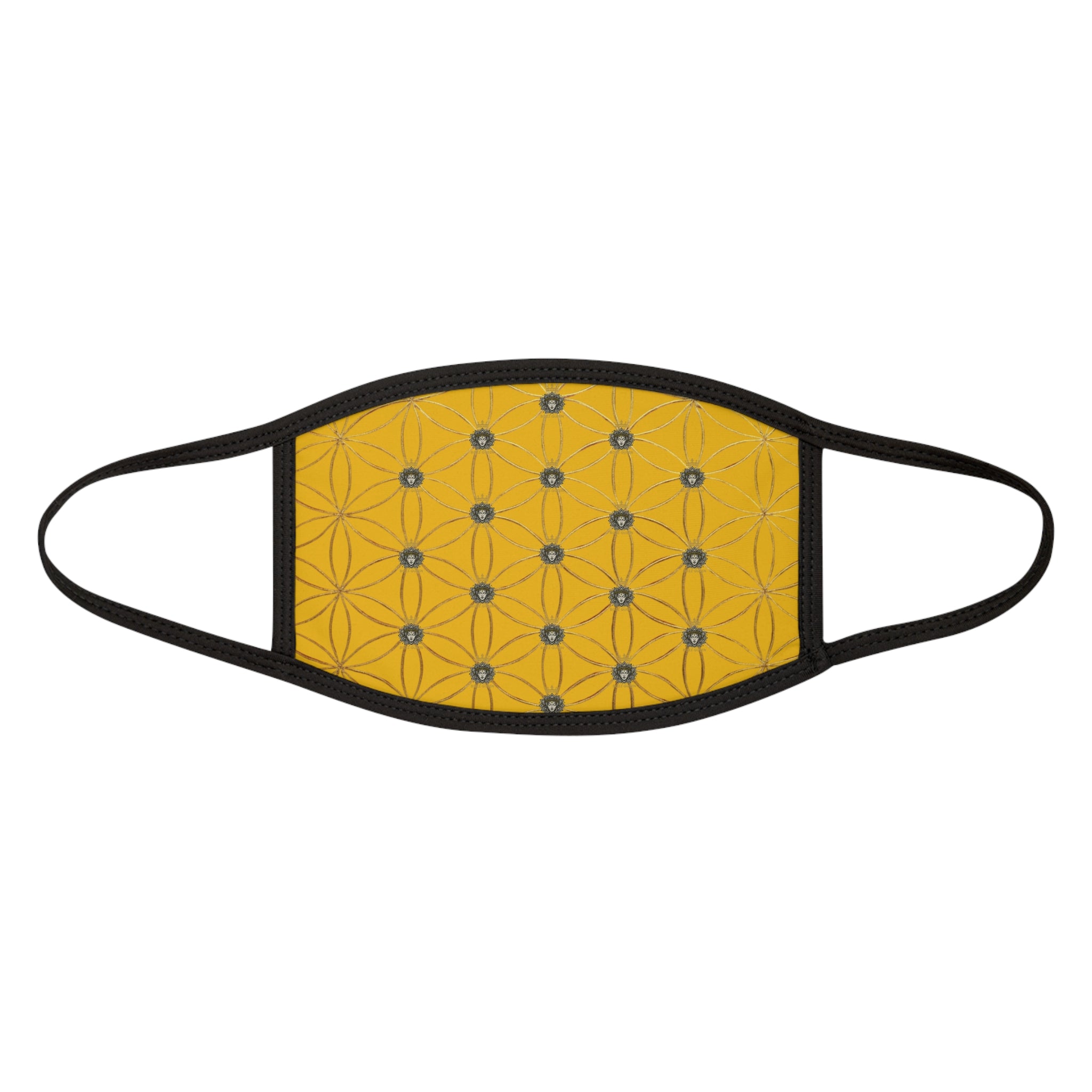Bozz Queen Flower of Life Face Mask - Yellow & Gold Stylish Breathable Cloth Mask