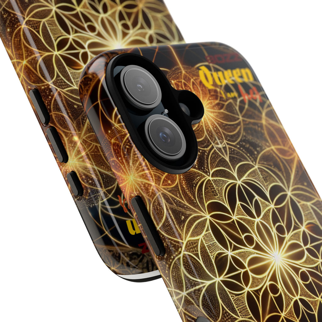 Golden Flower Mandala Phone Case, Tough Cases, Bohemian Phone Cover, Unique Gift for Him/Her, Spiritual and Artistic Design