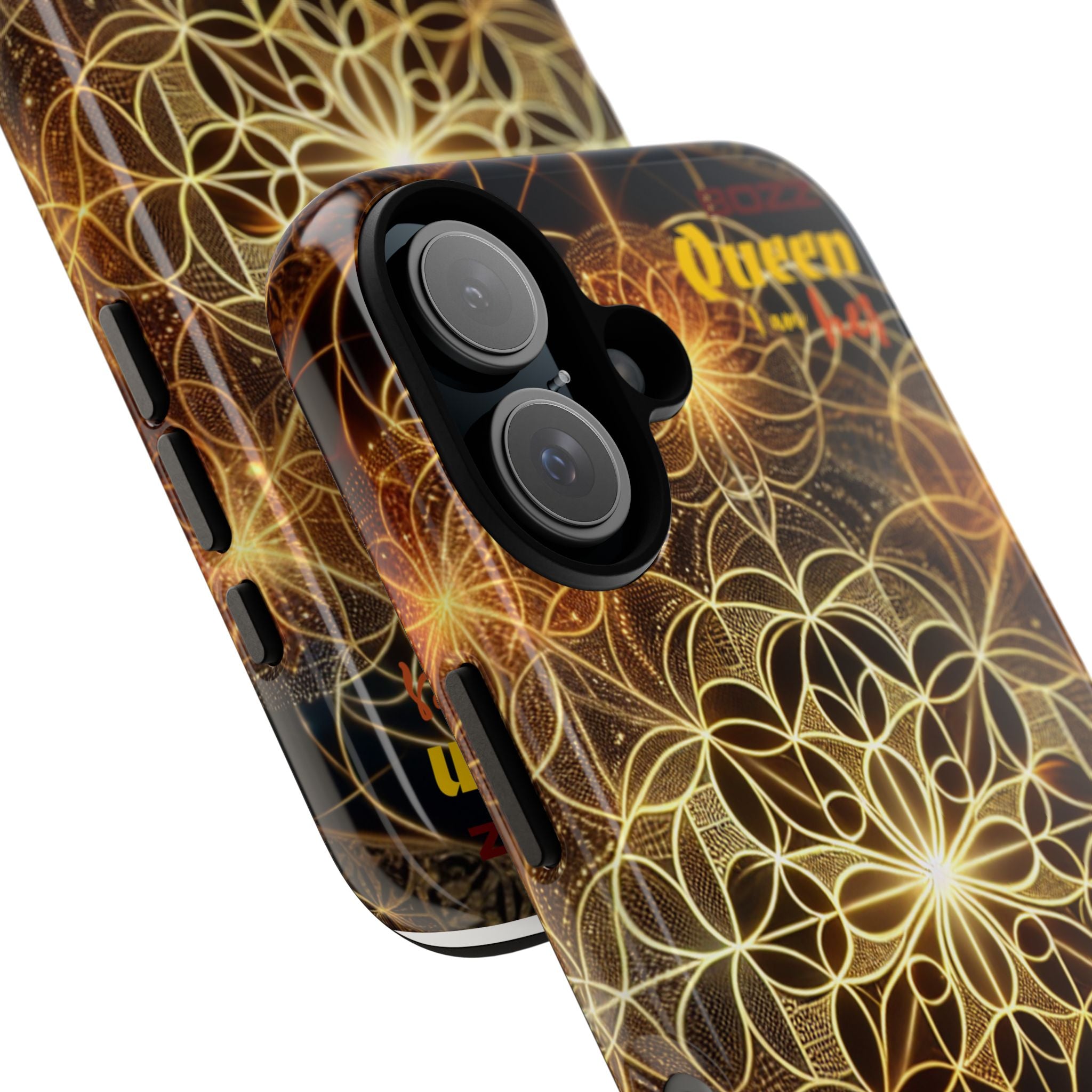 Golden Flower Mandala Phone Case, Tough Cases, Bohemian Phone Cover, Unique Gift for Him/Her, Spiritual and Artistic Design