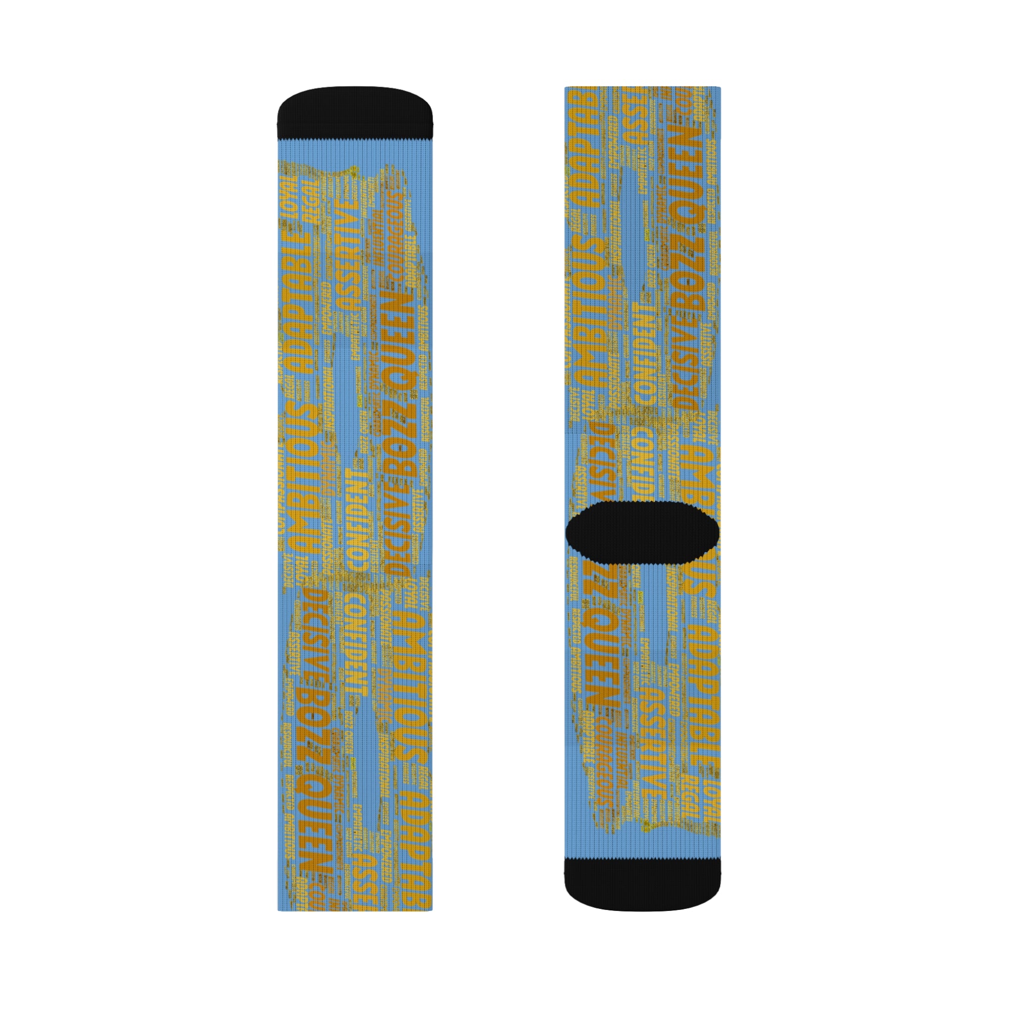 Light Blue Bold Statement Socks | Inspirational Gift, Trendy Accessories, Positive Affirmations, Unique Fashion, Motivational Wear