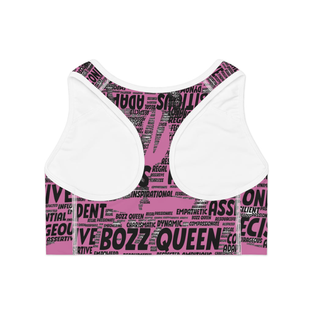 Empowering Sports Bra - Bozz Queen Origin Collection | Light Pink & Black