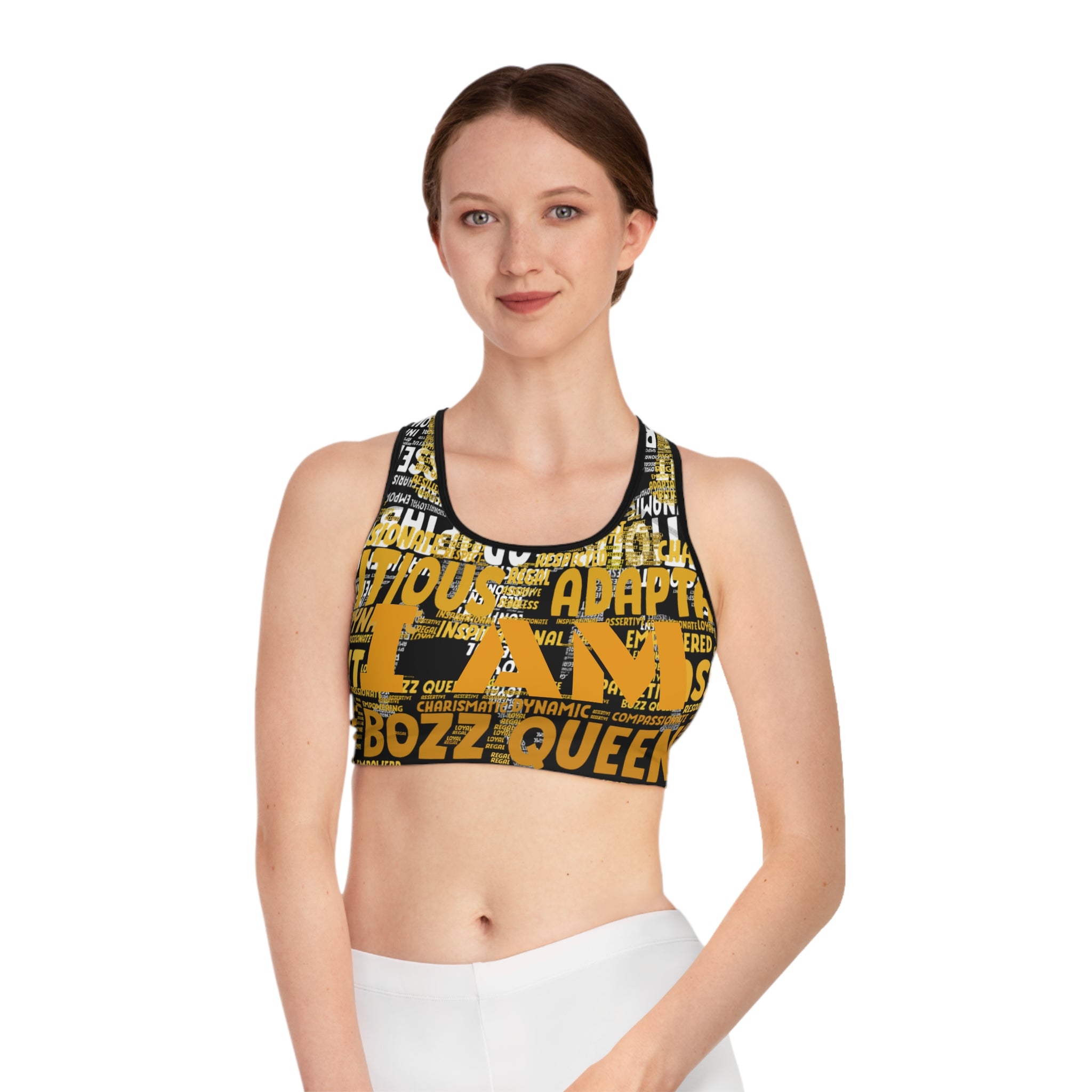 BOZZ QUEEN I AM Series Sports Bra - All Over Print