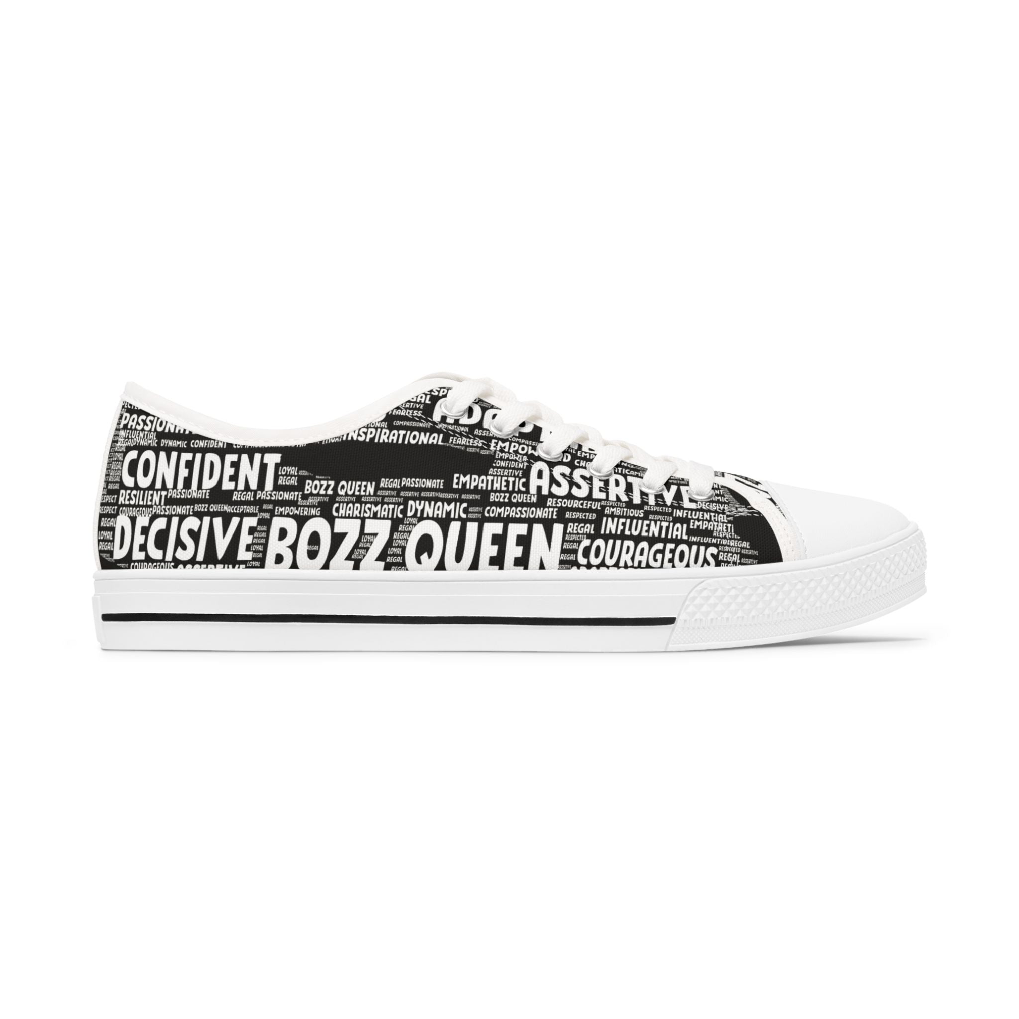 Assertive Women's Sneakers - Black & White Empowering Footwear for Confident Women