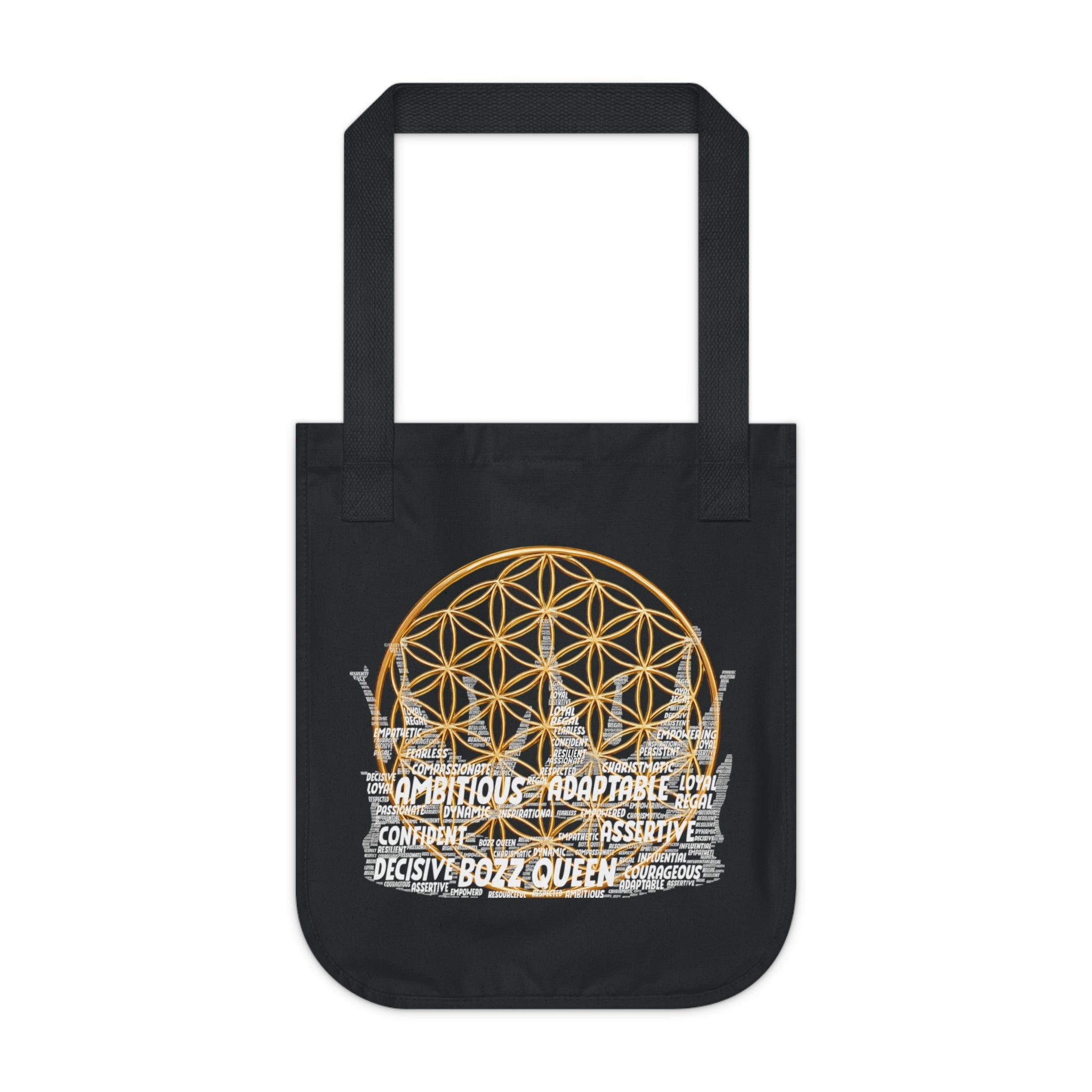 Bozz Queen I AM Series Organic Tote Bag - Sacred Geometry Eco-Friendly Canvas
