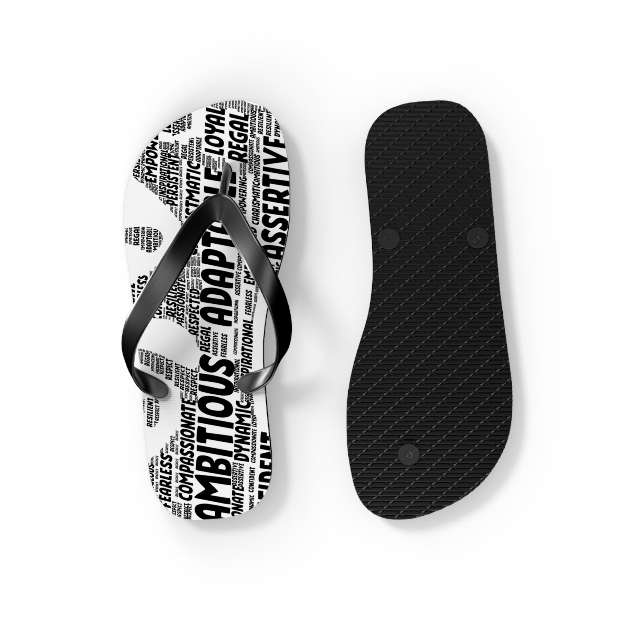 Empowering Word Flip Flops - Motivational Summer Footwear for Self-Care